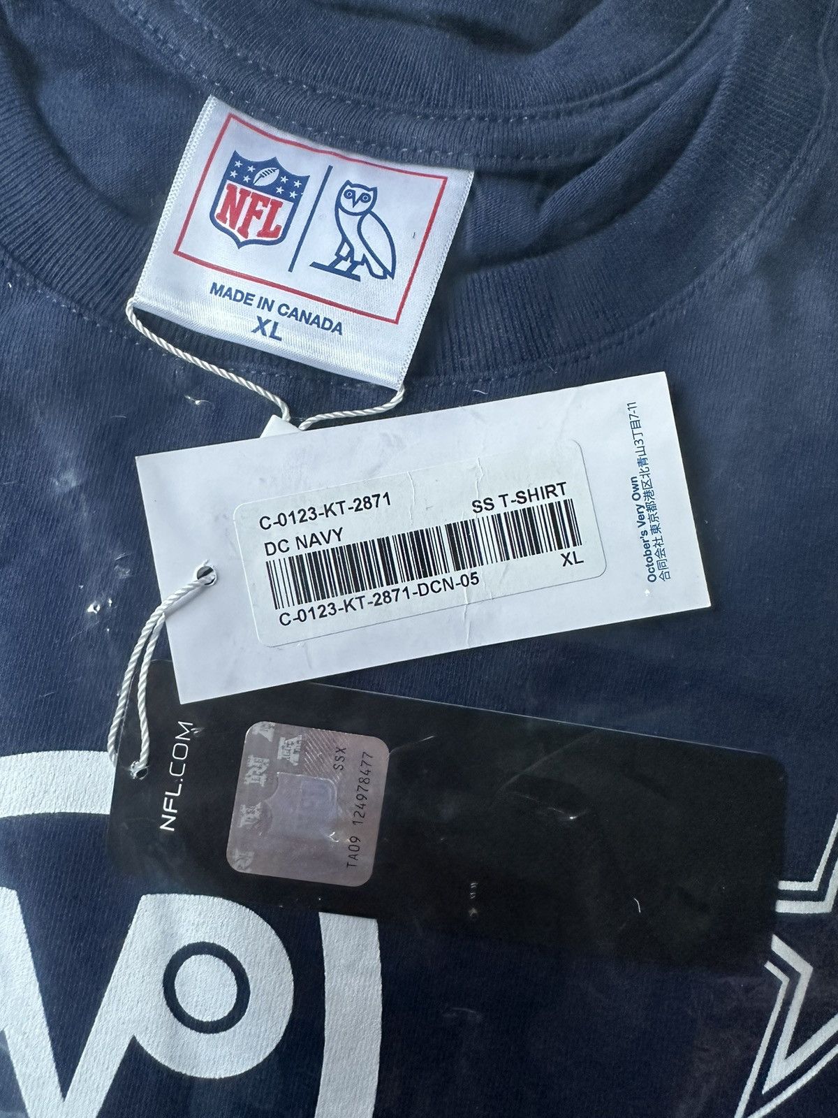 NFL × October's Very Own *RARE* OVO x NFL Dallas Cowboys OG Owl T-Shirt new with tags Size US XL / EU 56 / 4 - 7 Thumbnail