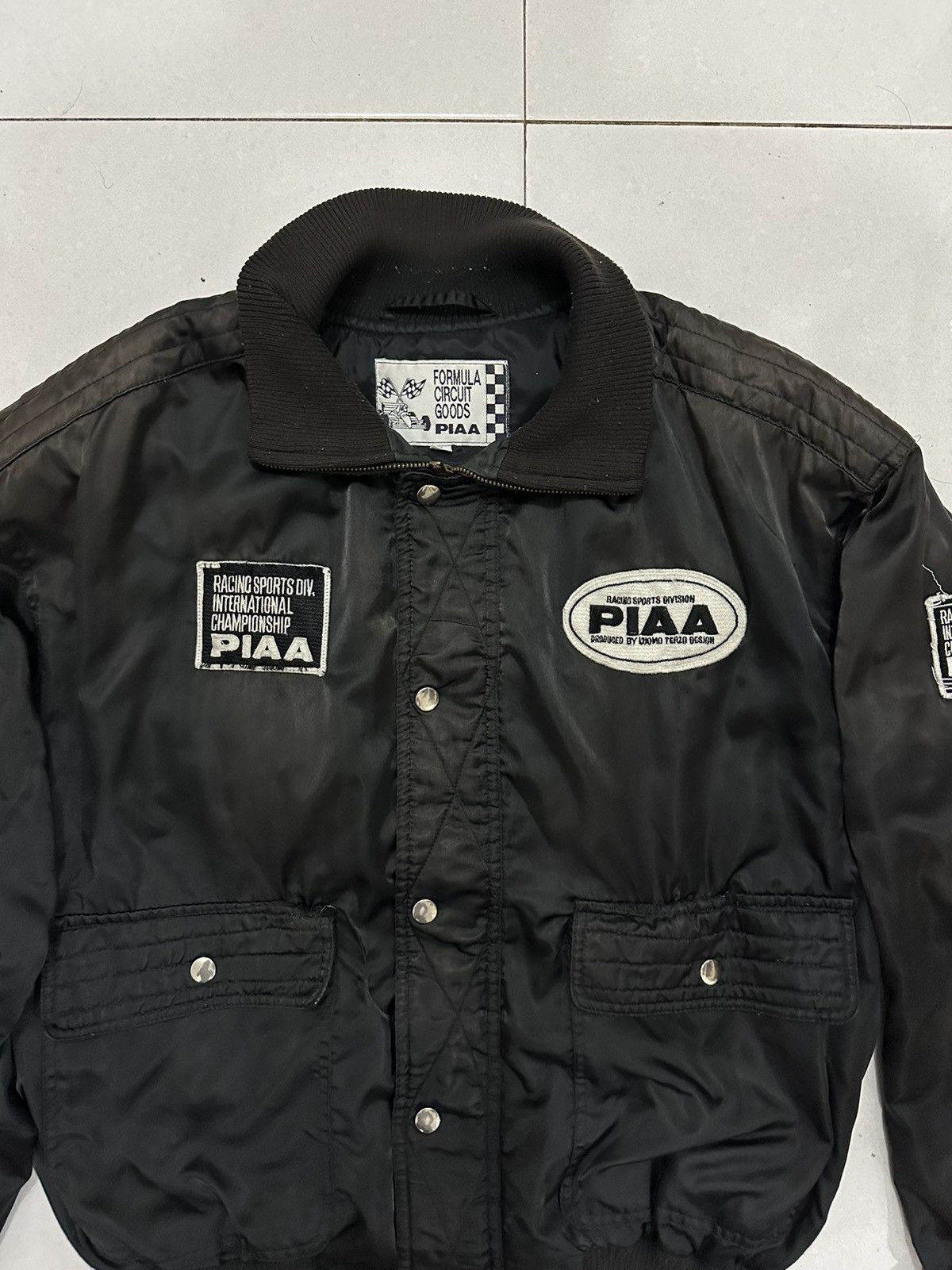 Japanese Brand 90’s Distress PIAA Motorsport Bomber Jacket Size US L / EU 52-54 / 3 - 5 Thumbnail