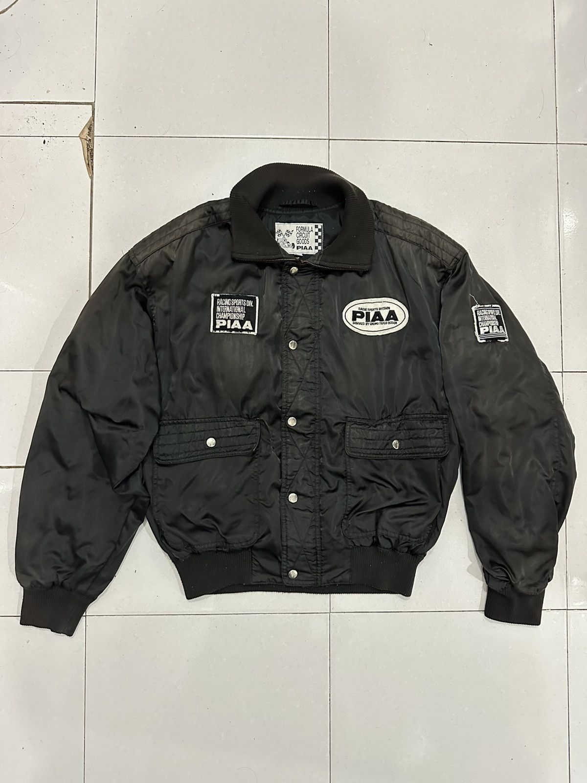 Japanese Brand 90’s Distress PIAA Motorsport Bomber Jacket Size US L / EU 52-54 / 3 - 4 Thumbnail