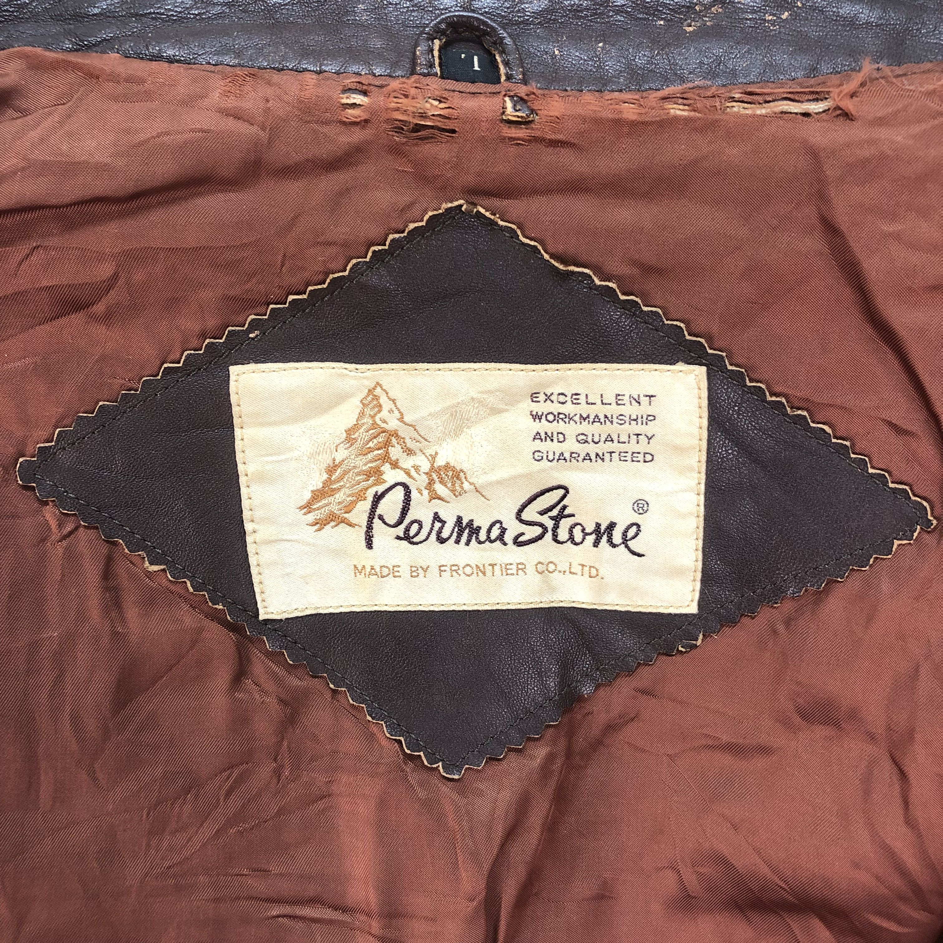 Vintage Vintage 90's Perma Stone Leather Jacket #4720-165 Size US L / EU 52-54 / 3 - 12 Thumbnail