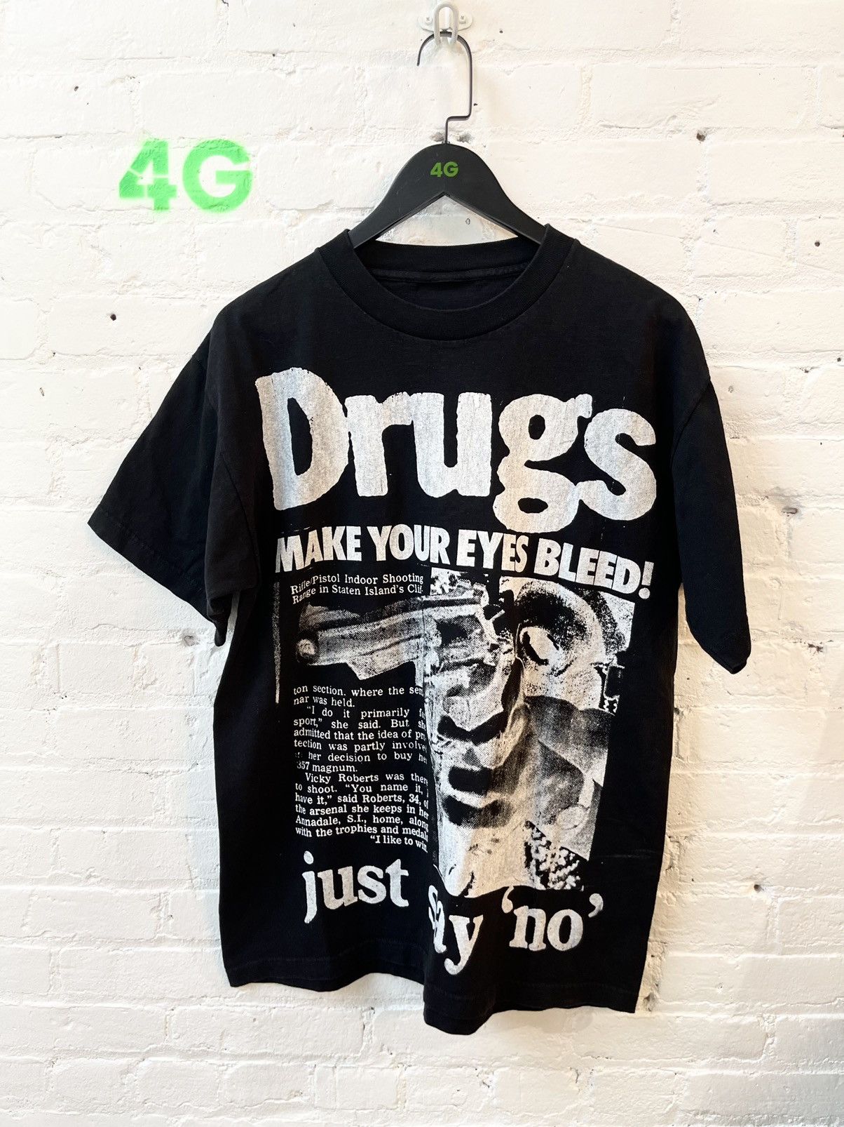 image of Vintage Drugs Make Your Eyes Bleed !!! Insane Shirt in Black, Men's (Size XL)