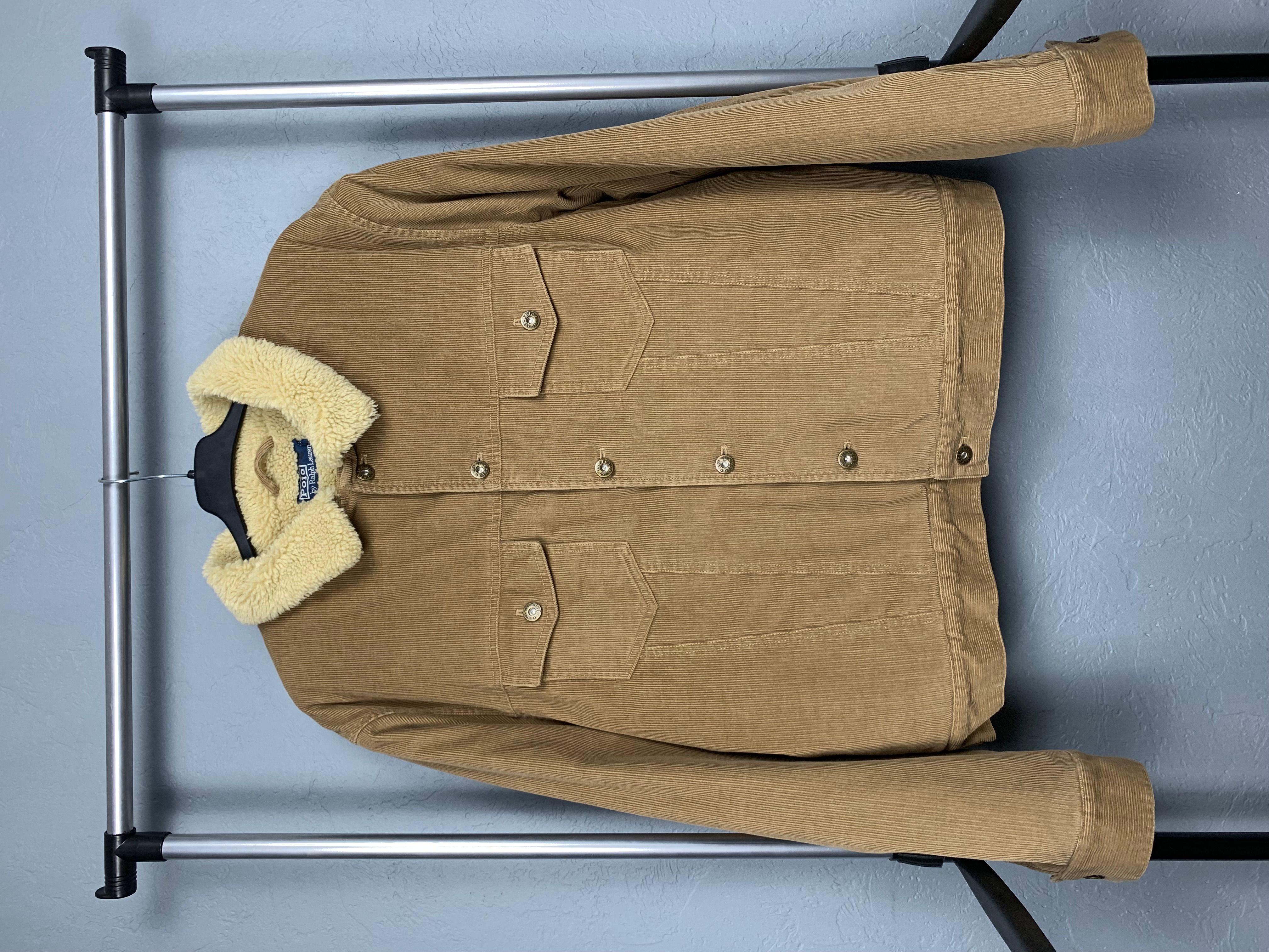 Pre-owned Polo Ralph Lauren T Sherpa Corduroy Jacket In Beige