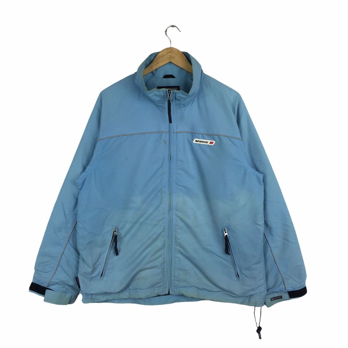 Vtg VANS USA Off The Wall Skateboard Natural Faded Jacket