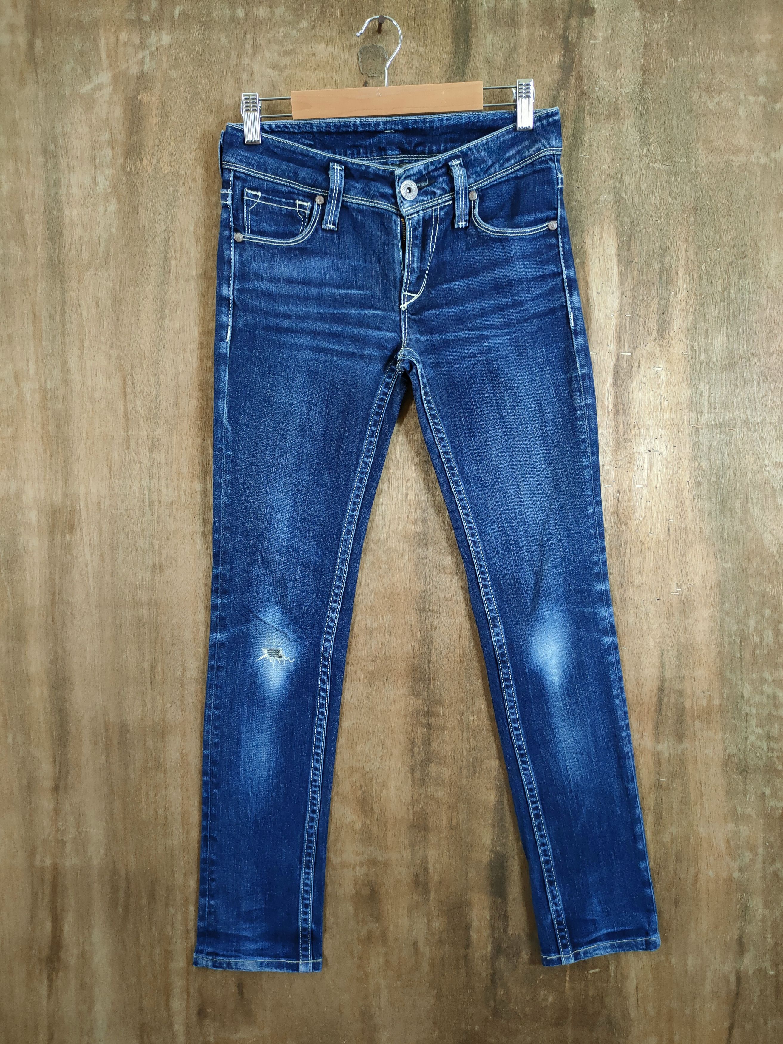 image of Blue Distressed Denim Pants Jeans 46-827, Men's