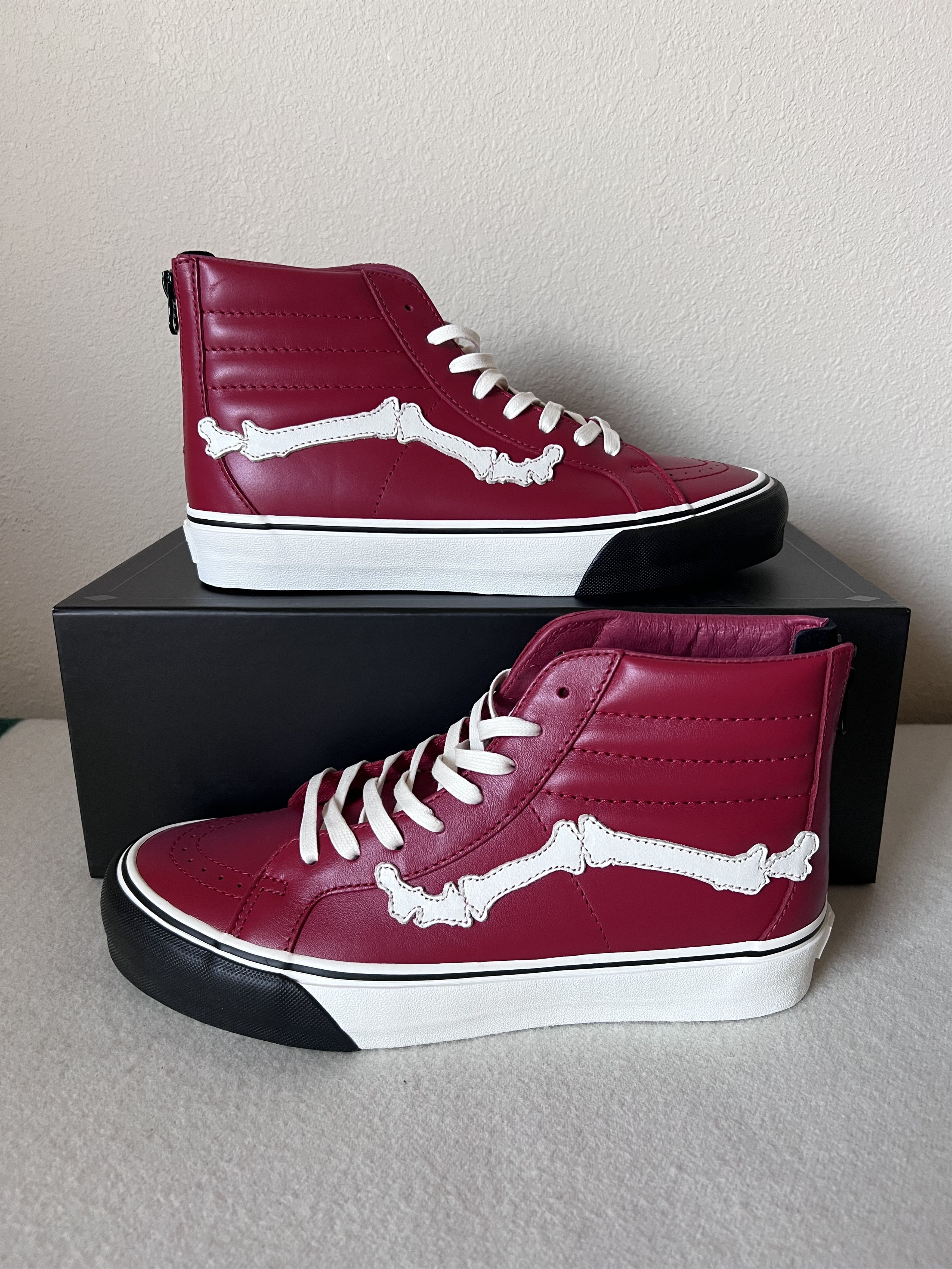 Blends × Vans Blends Vans Unreleased Pack Sk8 Hi Leather Reissue Zip Red Size US 9.5 / EU 42-43 - 2 Thumbnail