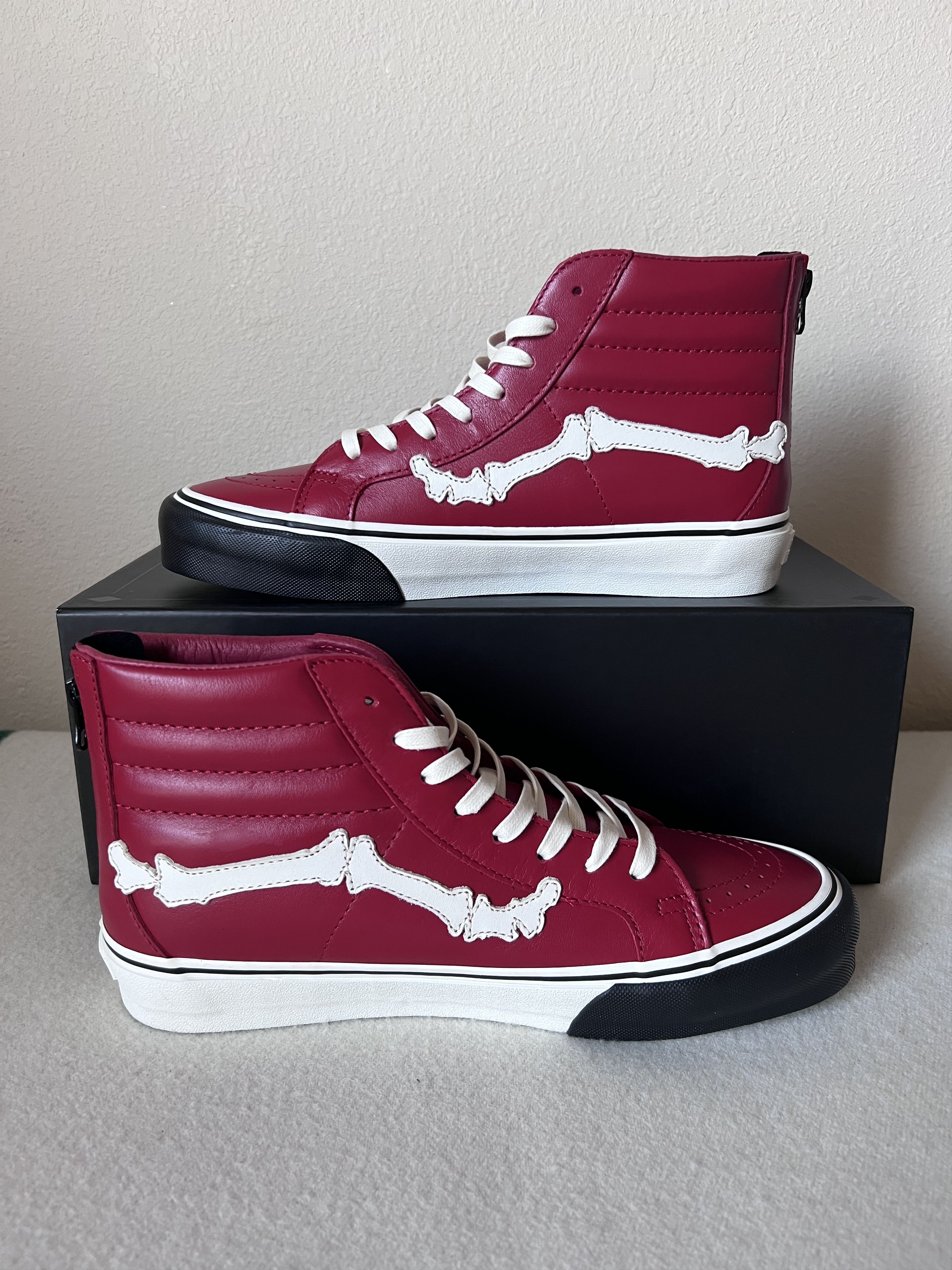 Blends × Vans Blends Vans Unreleased Pack Sk8 Hi Leather Reissue Zip Red Size US 9.5 / EU 42-43 - 3 Thumbnail