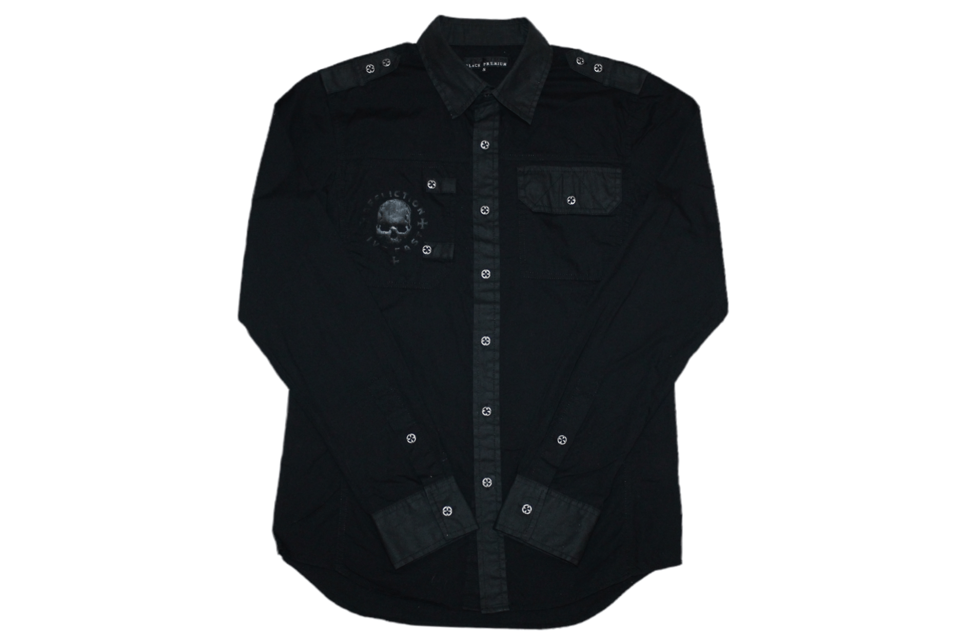 Affliction Affliction Black Premium Big Logo Patches Biker Shirt Size US S / EU 44-46 / 1 - 1 Thumbnail
