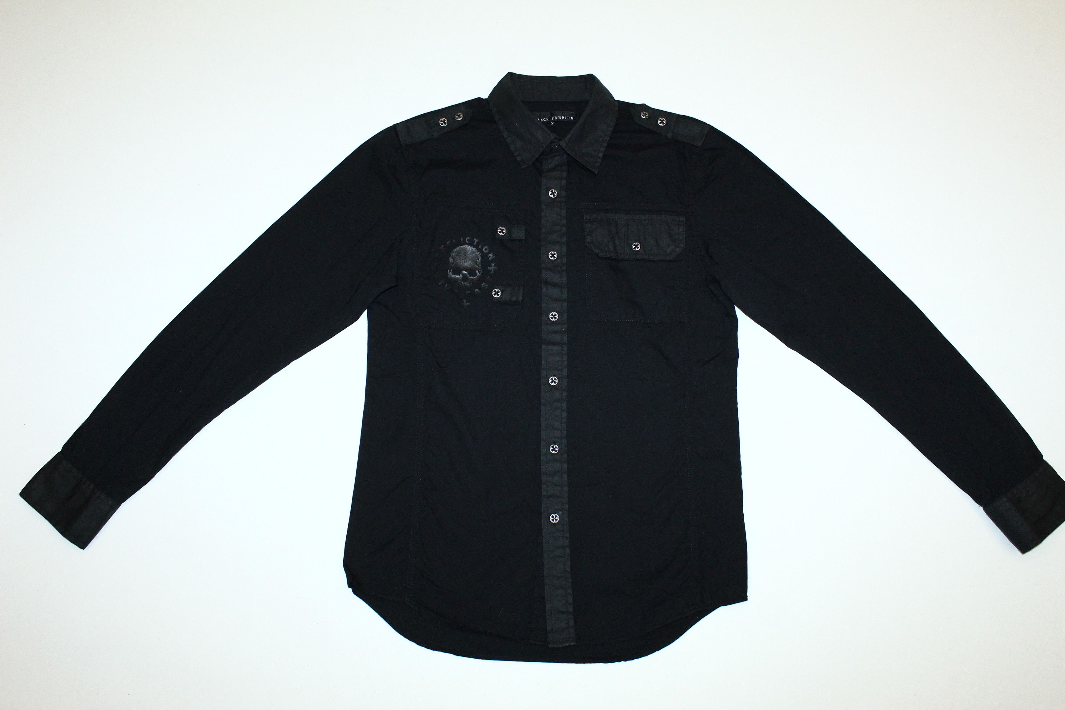 Affliction Affliction Black Premium Big Logo Patches Biker Shirt Size US S / EU 44-46 / 1 - 3 Thumbnail