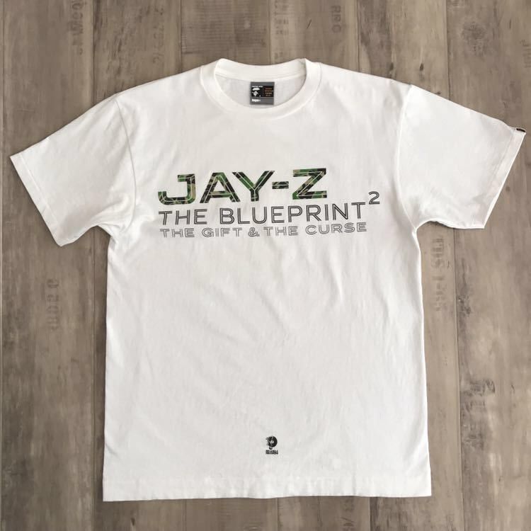 image of 2002 Bape × Jay-Z The Blueprint 2 T-Shirt Roc A Fella in White, Men's (Size Large)