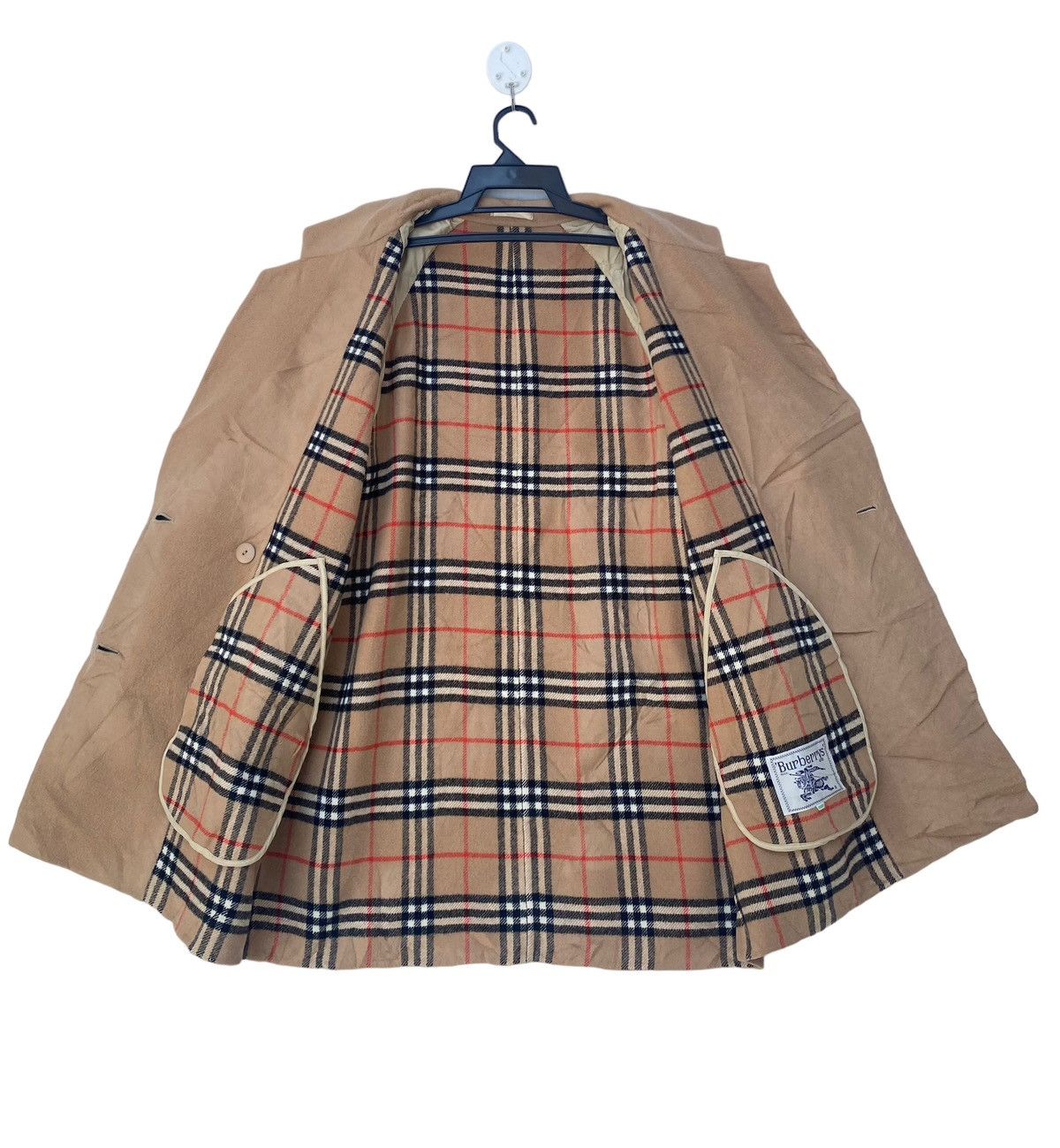 Burberry × Vintage Vtg 90s Burberrys iconic nova check lining wool coat jacket Size US M / EU 48-50 / 2 - 2 Thumbnail