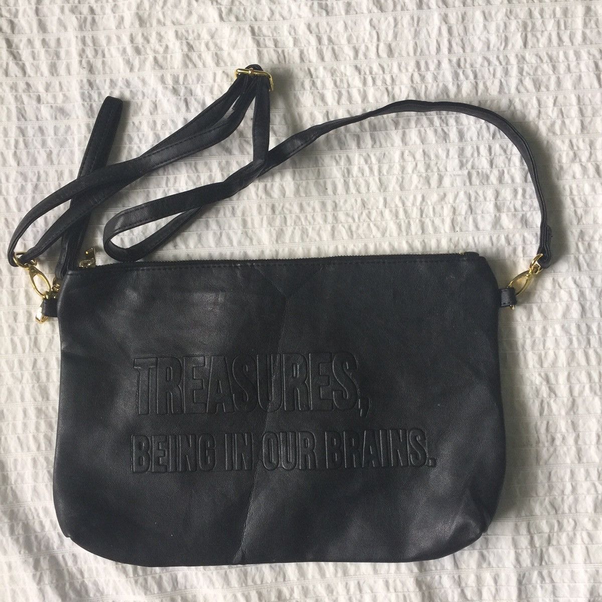 Two Way Sling Bag And Clutch Bag in Black, Men's
