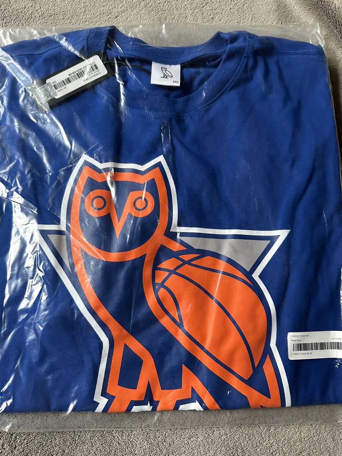 image of Hype x NBA Ovo X Nba New York Knicks OG Owl T-Shirt New With Tags in Blue, Men's (Size 2XL)