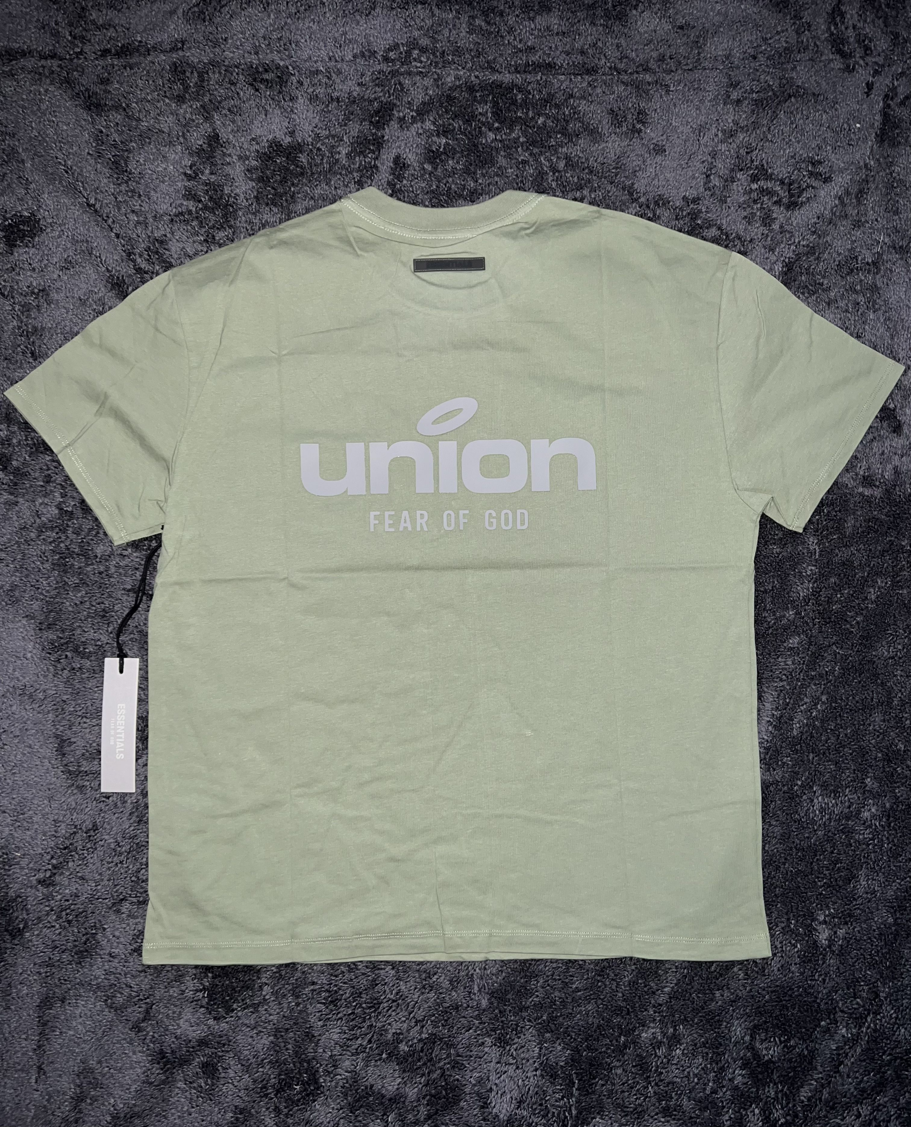 Fear of God Fear of God Essentials Union Collab Green T-Shirt Size