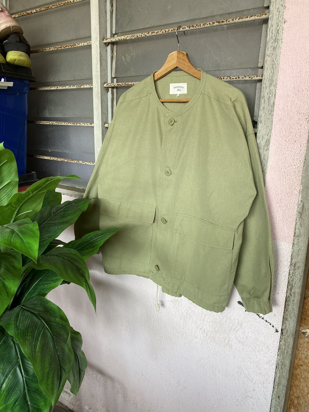 image of Rare Samansa Mos2 Blue Army Green Jacket, Men's (Size Large)