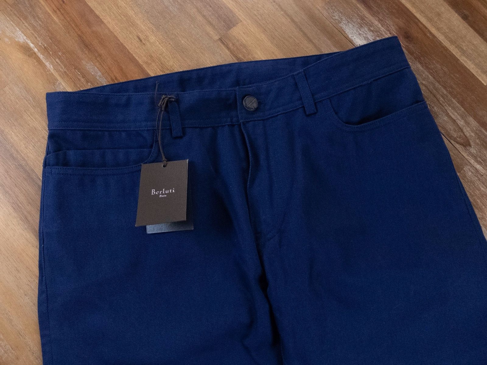 Berluti BERLUTI Paris solid blue slim fit jeans Size 36 authentic Size US 36 / EU 52 - 2 Thumbnail
