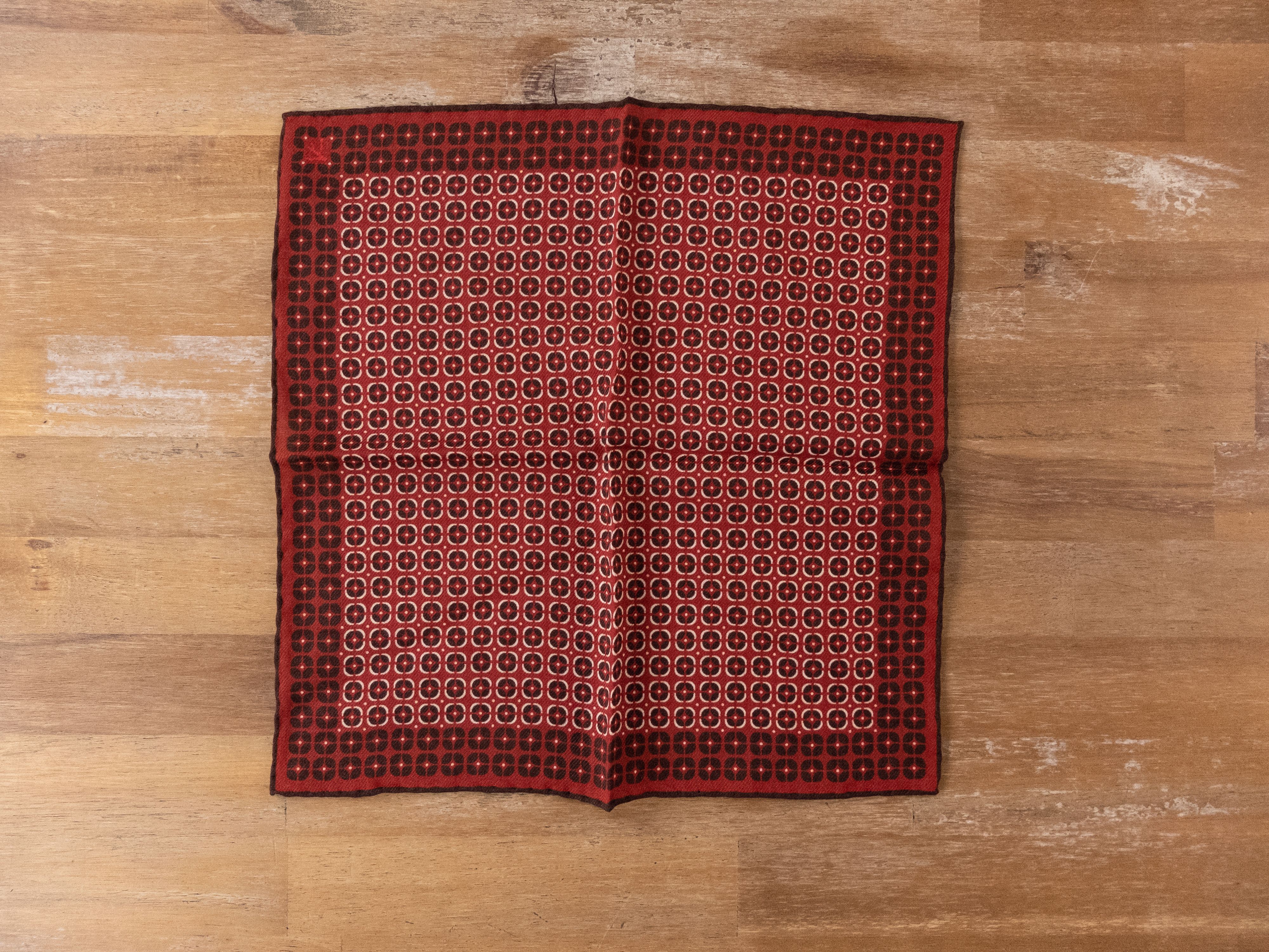 Isaia ISAIA Napoli red wool silk blend pocket square authentic Size ONE SIZE - 1 Thumbnail