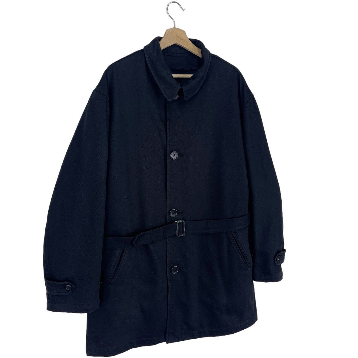 Y's for Men × Yohji Yamamoto F/W 93 Belted Laine Wool Coat Jacket Size US XL / EU 56 / 4 - 3 Thumbnail