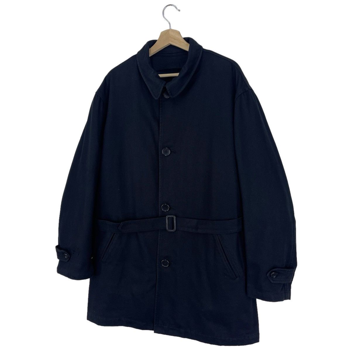 Y's for Men × Yohji Yamamoto F/W 93 Belted Laine Wool Coat Jacket Size US XL / EU 56 / 4 - 2 Thumbnail