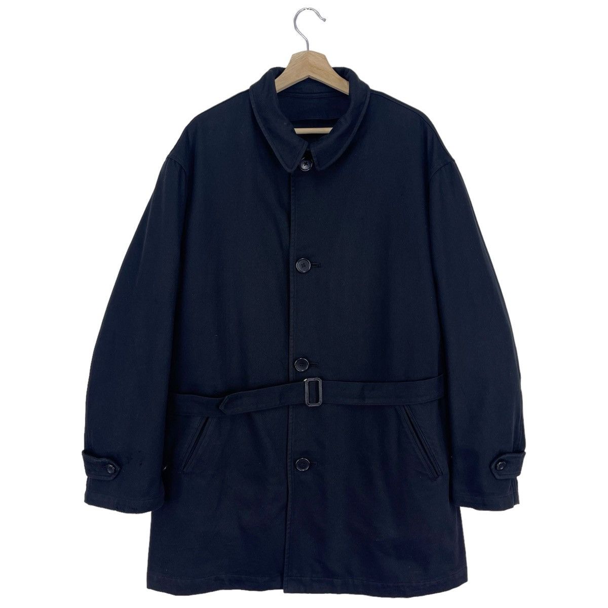 Y's for Men × Yohji Yamamoto F/W 93 Belted Laine Wool Coat Jacket Size US XL / EU 56 / 4 - 1 Thumbnail
