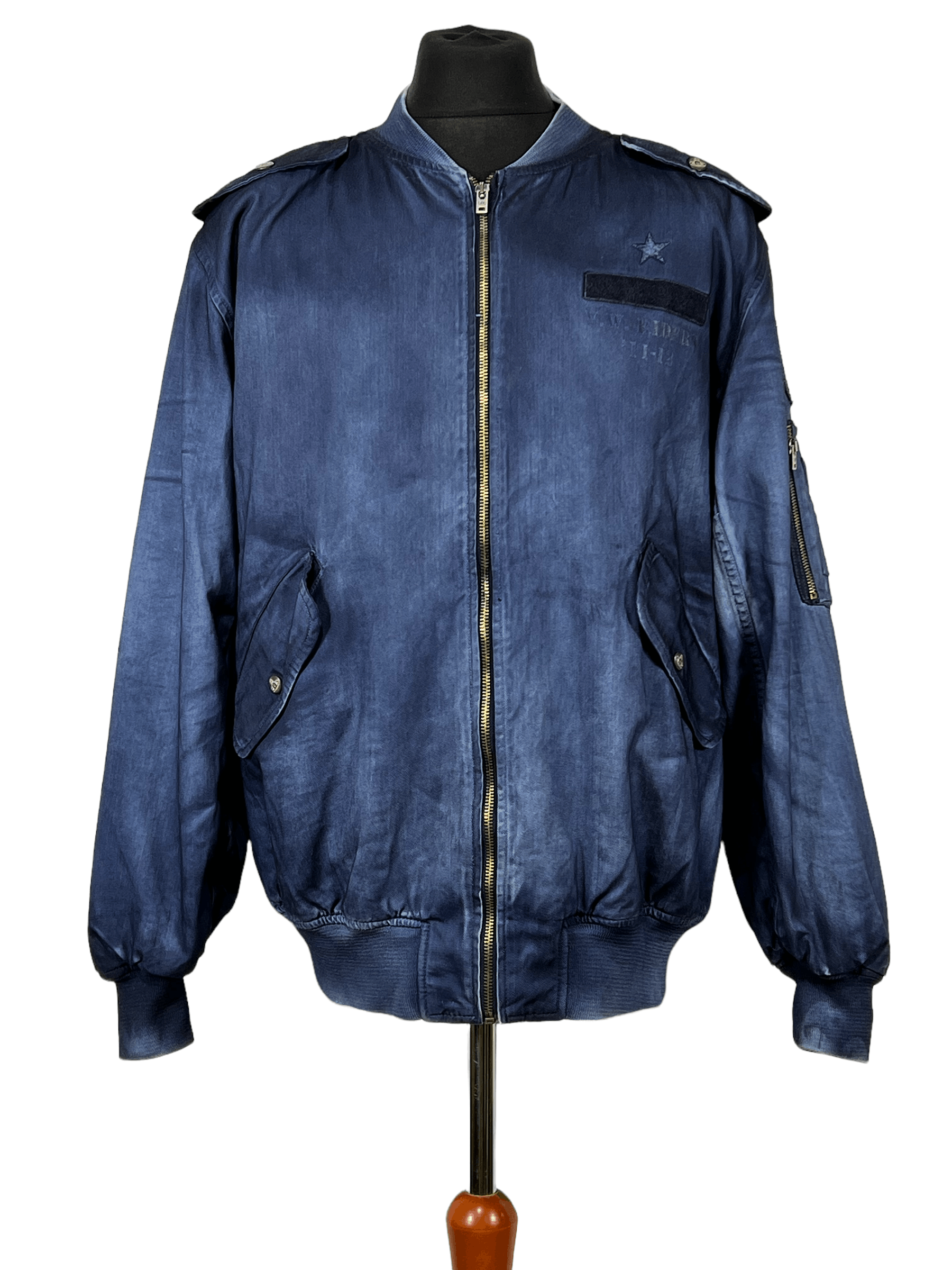 image of Vivienne Westwood X Lee Aglomania Flight Jacket Size L in Blue, Men's