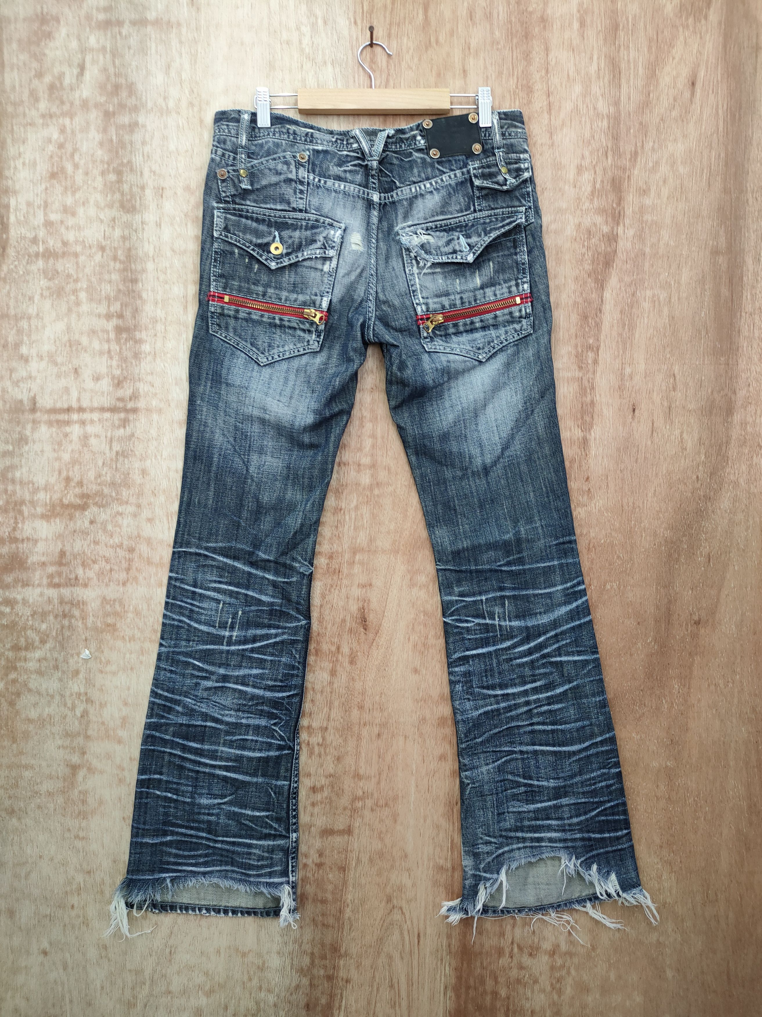 Japanese Brand Semantic ripped Distressed denim punk pants #46-012DLAL Size US 32 / EU 48 - 7 Thumbnail