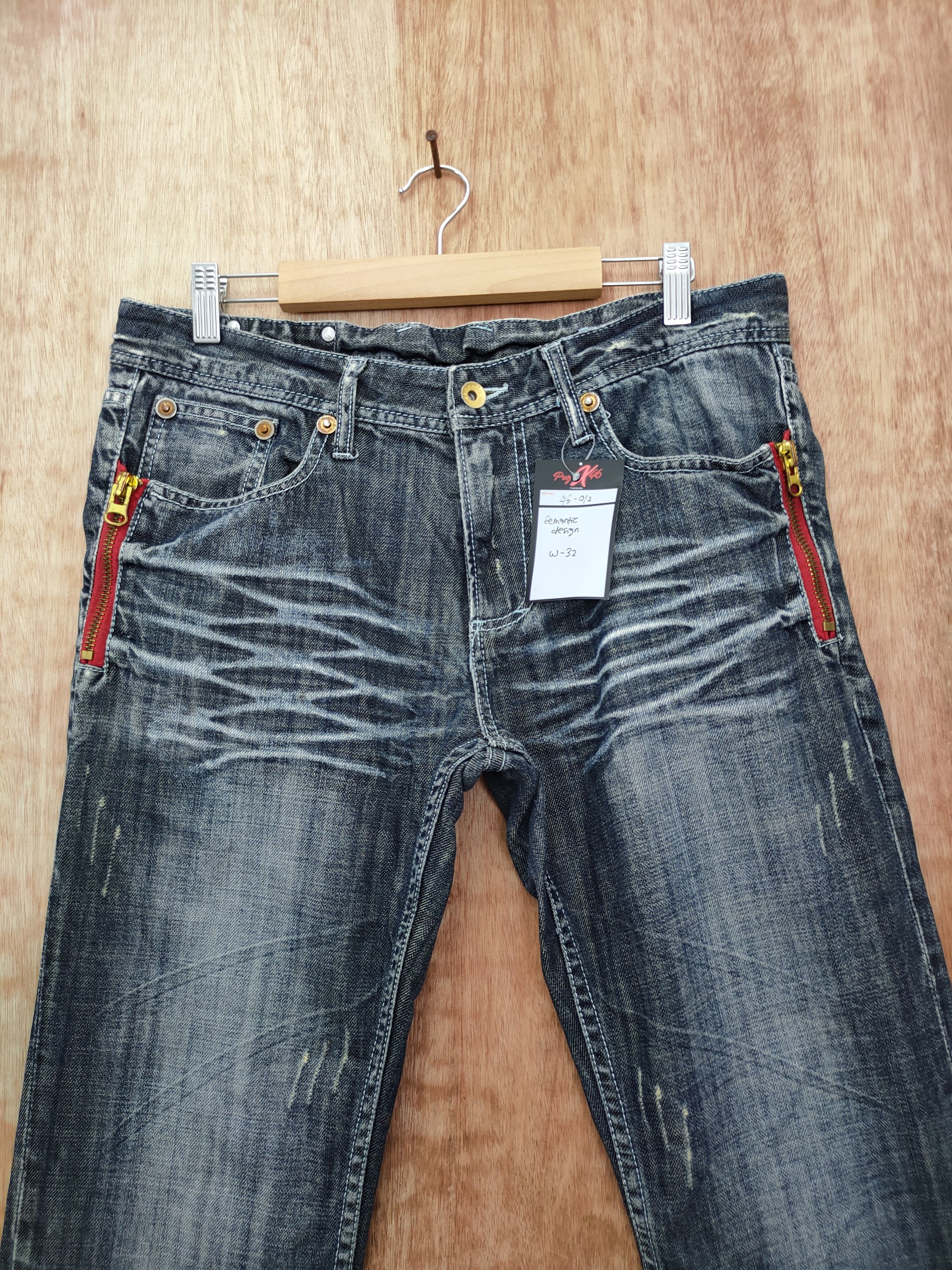 Japanese Brand Semantic ripped Distressed denim punk pants #46-012DLAL Size US 32 / EU 48 - 3 Thumbnail
