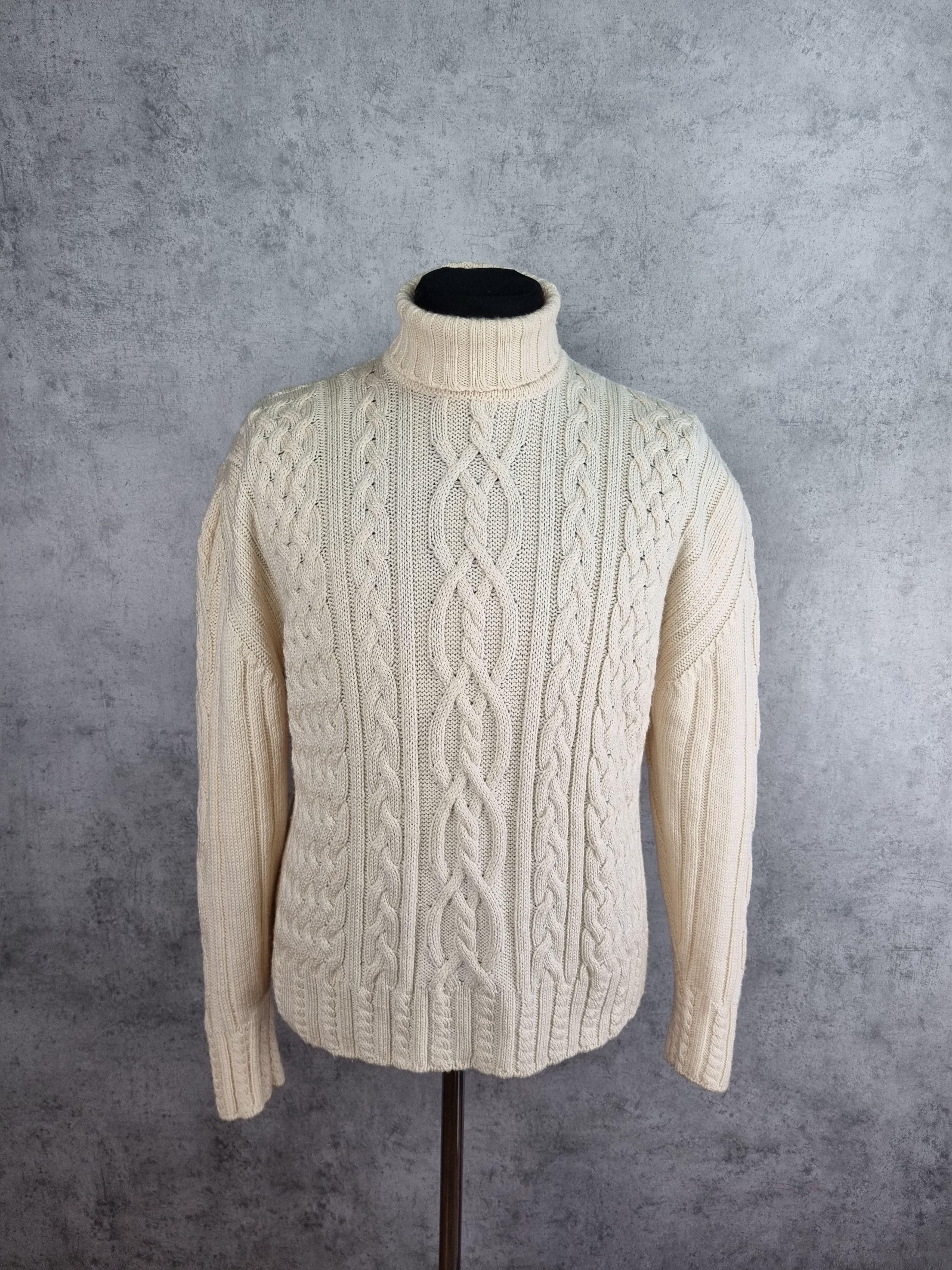 Kenzo KENZO Vintage Turtle Neck Cable Knit Wool Sweater Size US L / EU 52-54 / 3 - 18 Thumbnail