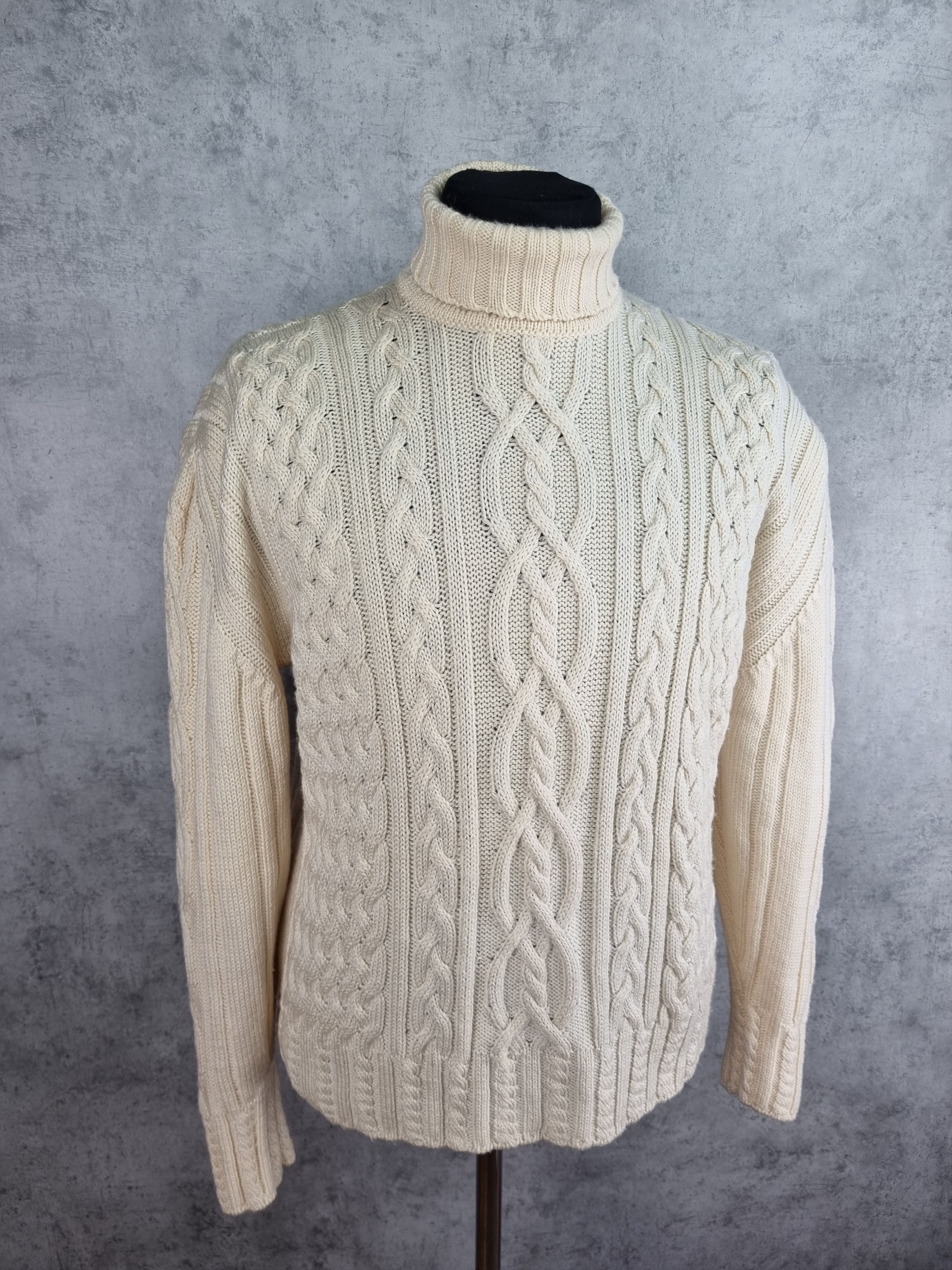 Kenzo KENZO Vintage Turtle Neck Cable Knit Wool Sweater Size US L / EU 52-54 / 3 - 1 Thumbnail