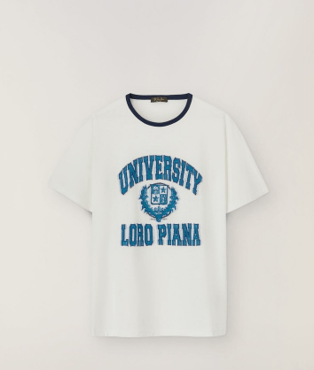 image of Loro Piana University T-Shirt In White, Men's (Size Medium)