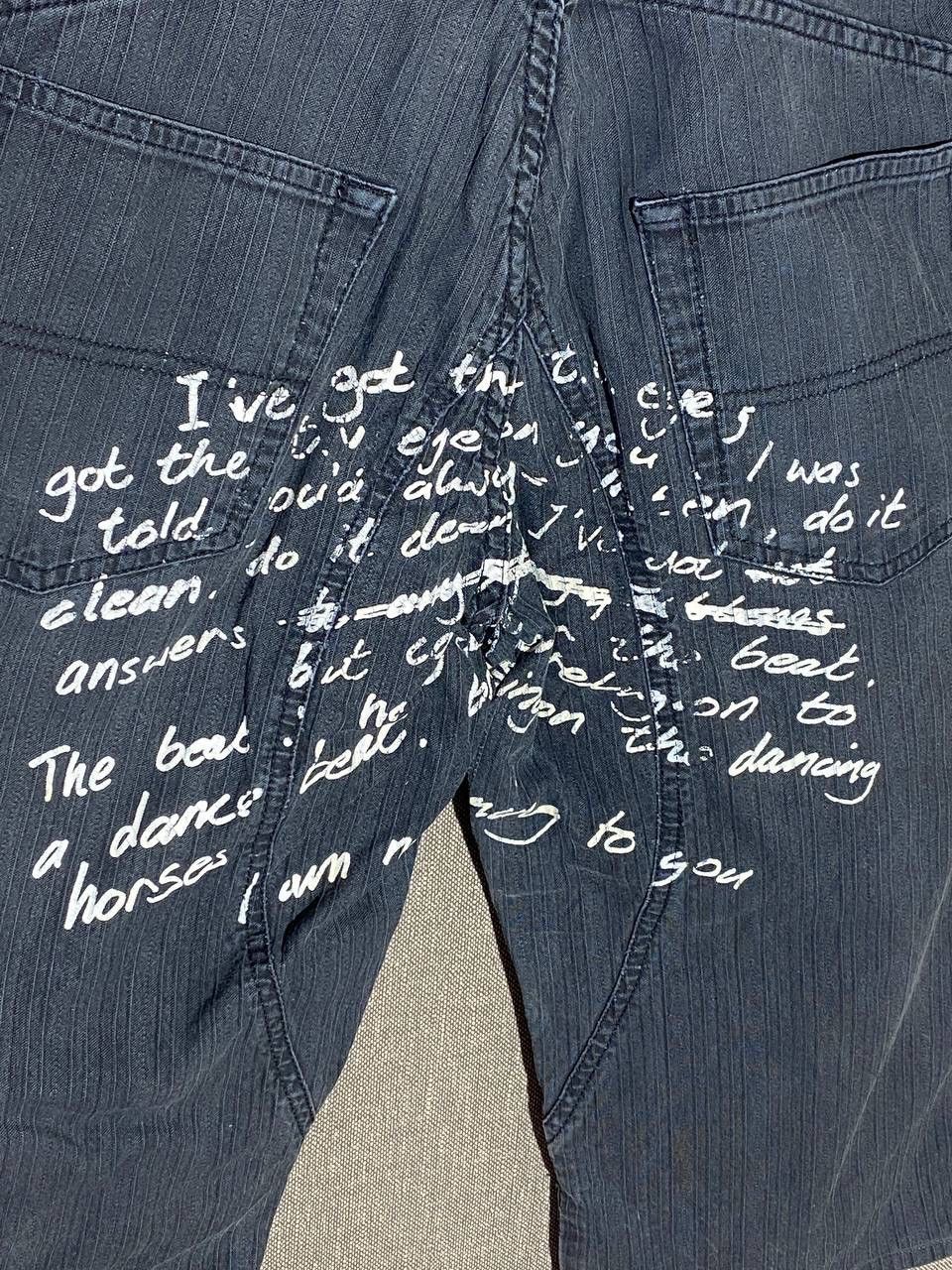 John Richmond × Richmond Denim × Vintage 90s Vintage Richmond Denim Inscription Designer Shorts Size US 31 - 4 Thumbnail