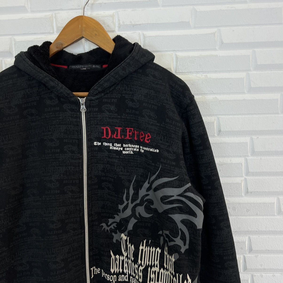 Japanese Brand HOODIE FULL PRINT DRAGON PUNK STYLE INSPIRED CHROME HEARTS Size US L / EU 52-54 / 3 - 6 Thumbnail