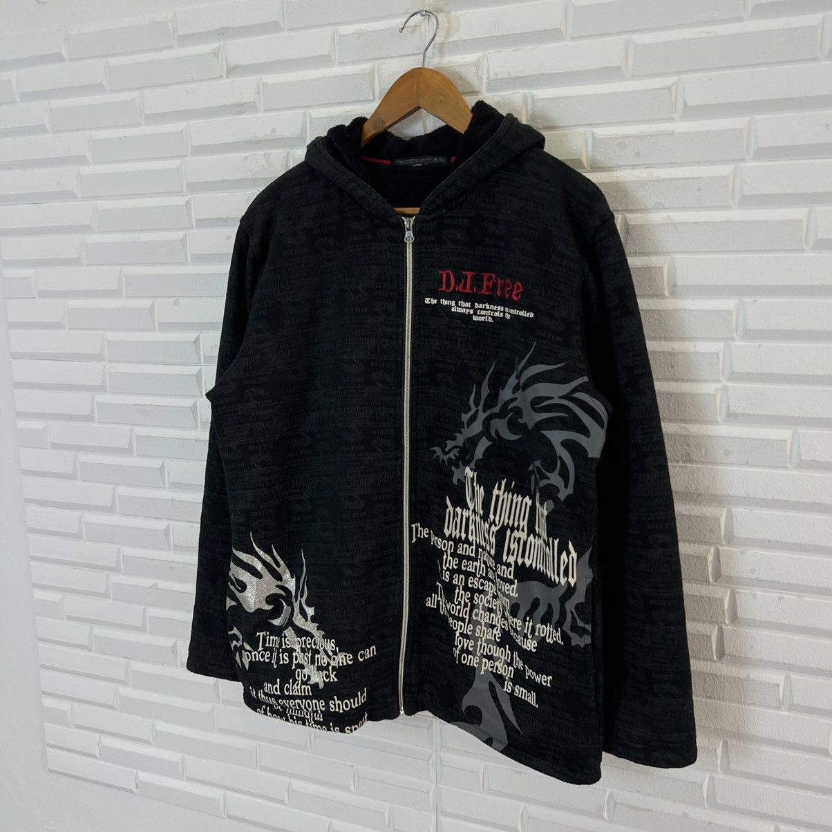 Japanese Brand HOODIE FULL PRINT DRAGON PUNK STYLE INSPIRED CHROME HEARTS Size US L / EU 52-54 / 3 - 2 Thumbnail