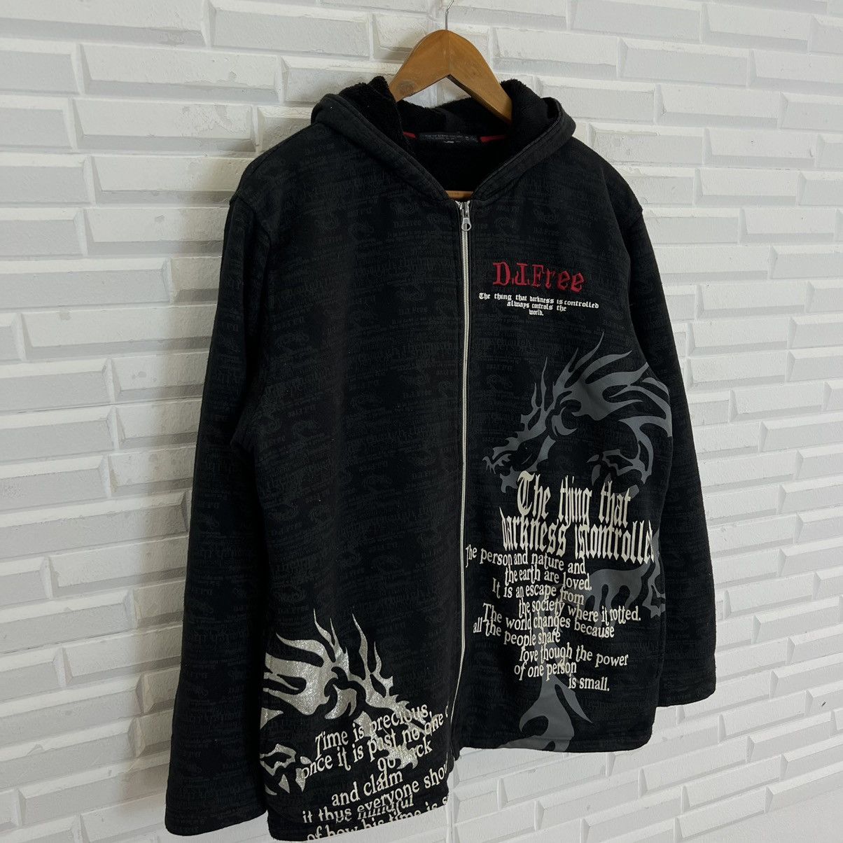 Japanese Brand HOODIE FULL PRINT DRAGON PUNK STYLE INSPIRED CHROME HEARTS Size US L / EU 52-54 / 3 - 5 Thumbnail