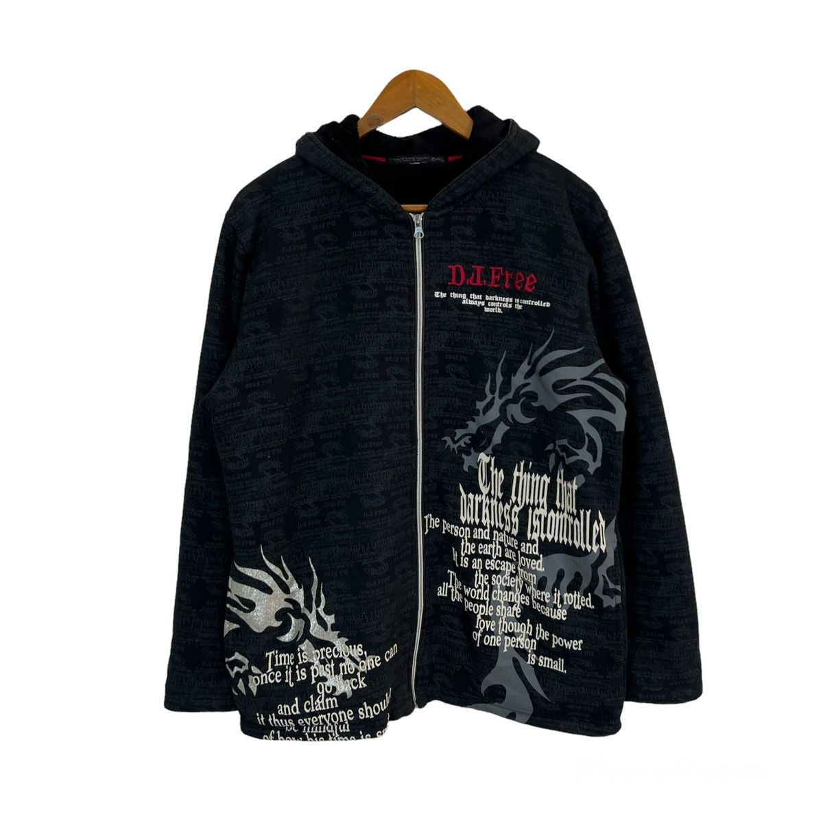 Japanese Brand HOODIE FULL PRINT DRAGON PUNK STYLE INSPIRED CHROME HEARTS Size US L / EU 52-54 / 3 - 1 Thumbnail