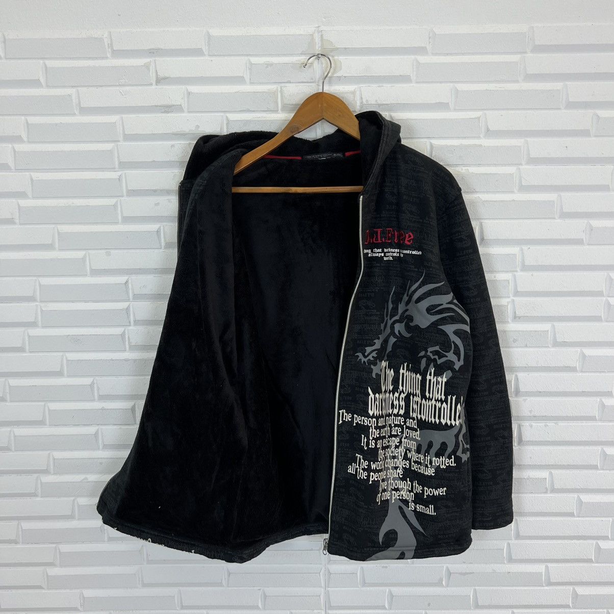 Japanese Brand HOODIE FULL PRINT DRAGON PUNK STYLE INSPIRED CHROME HEARTS Size US L / EU 52-54 / 3 - 11 Thumbnail
