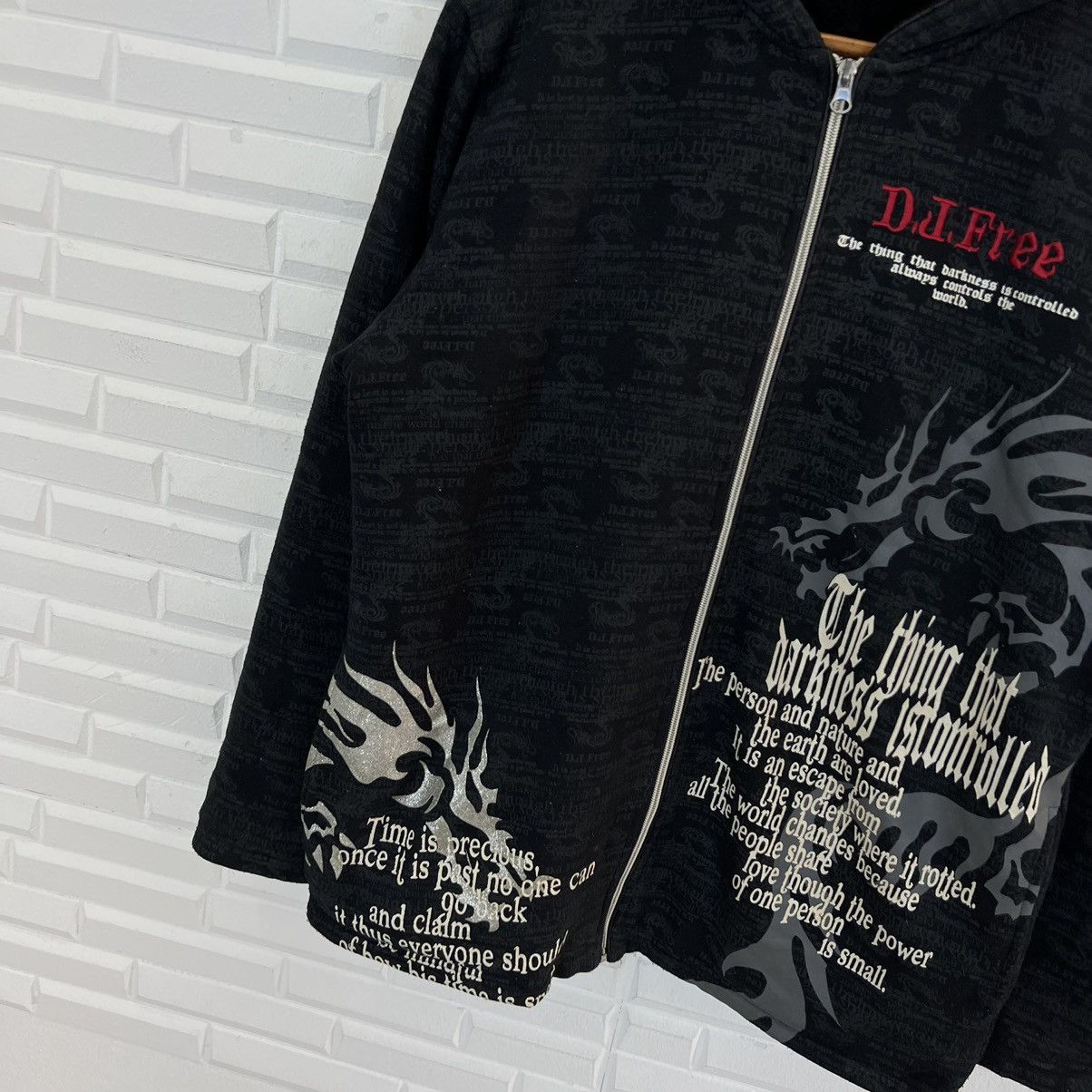 Japanese Brand HOODIE FULL PRINT DRAGON PUNK STYLE INSPIRED CHROME HEARTS Size US L / EU 52-54 / 3 - 4 Thumbnail