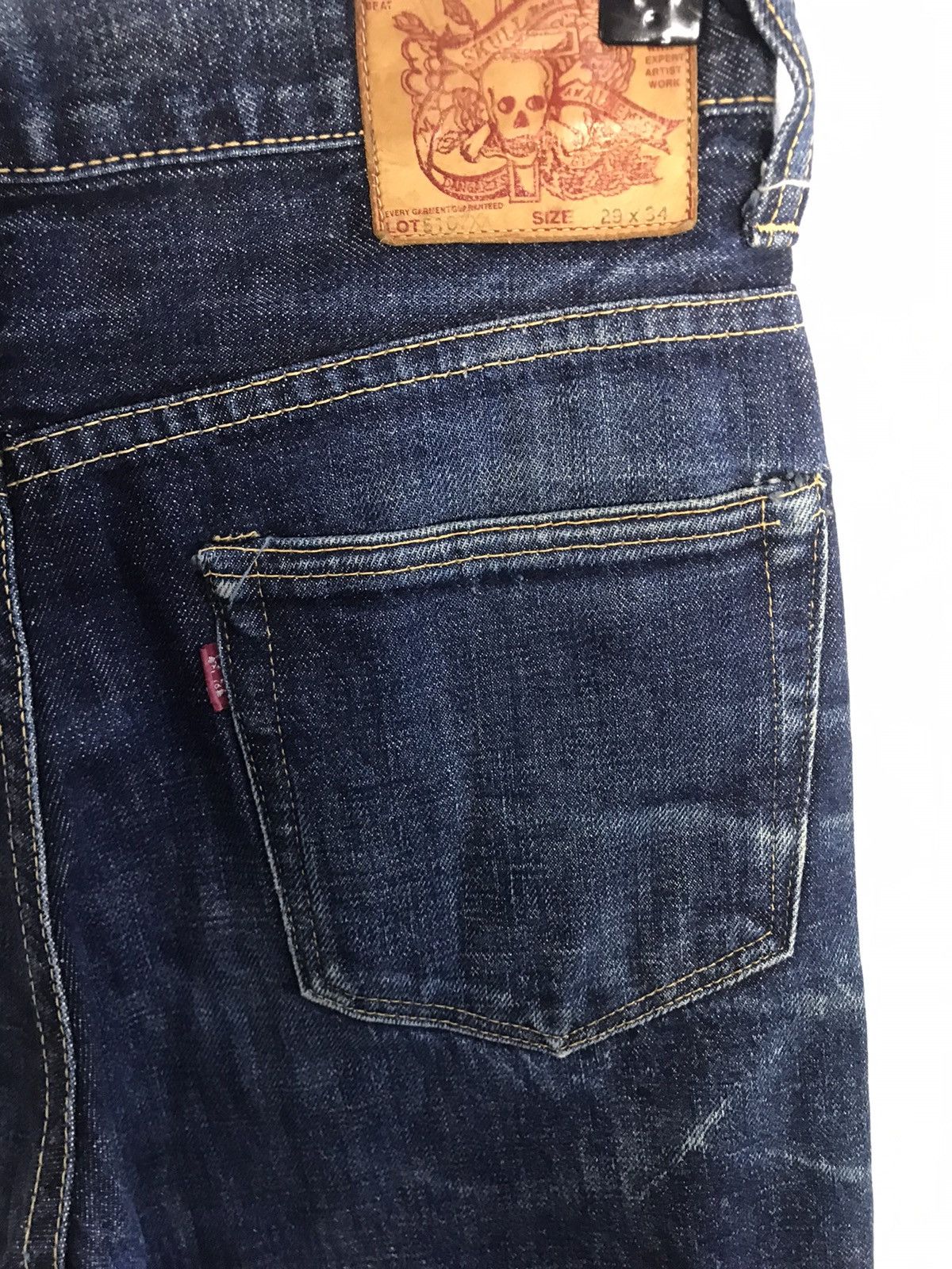 image of Skull Jeans By Alchemist x Vintage Unisex Skull Jeans By An Alchemist Indigo Jeans Pants (Size 28)