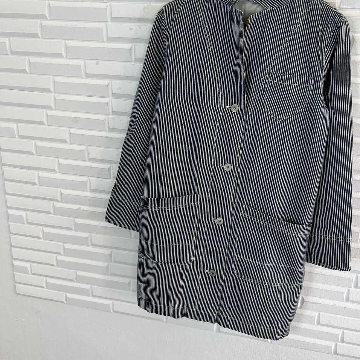 Japanese Brand VINTAGE STRIPED HIKORY CHORE JACKET Size US M / EU 48-50 / 2 - 4 Thumbnail