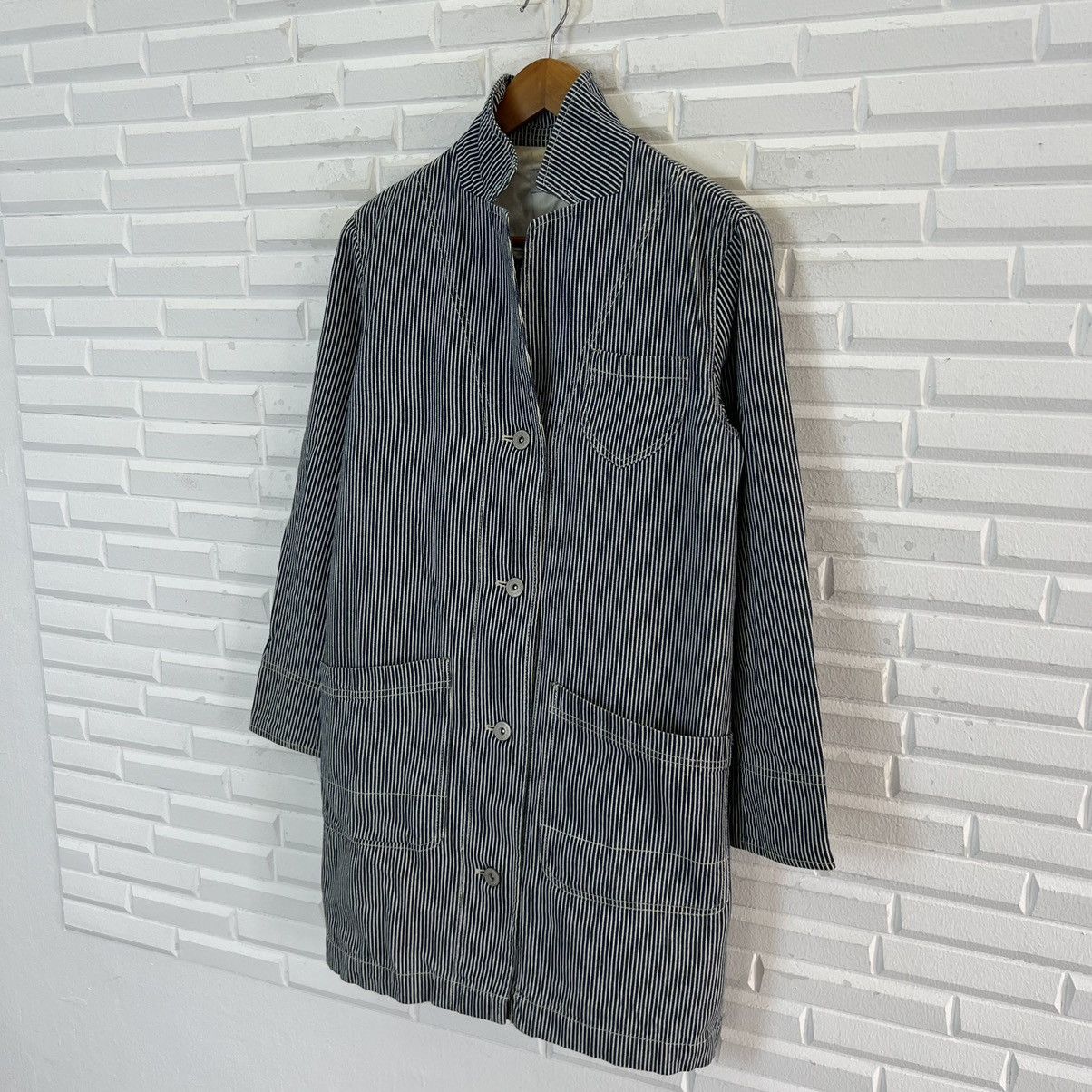 Japanese Brand VINTAGE STRIPED HIKORY CHORE JACKET Size US M / EU 48-50 / 2 - 2 Thumbnail