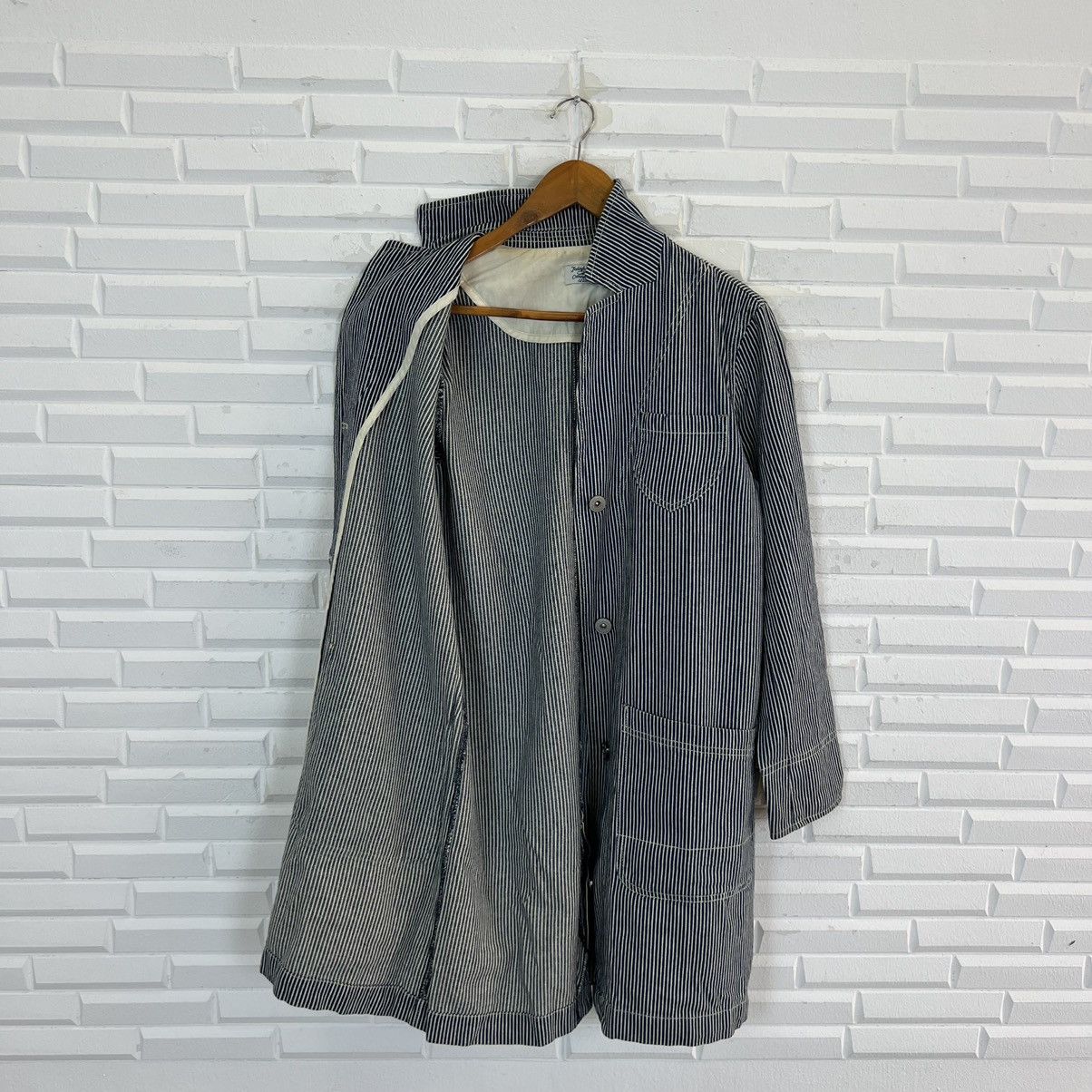 Japanese Brand VINTAGE STRIPED HIKORY CHORE JACKET Size US M / EU 48-50 / 2 - 10 Thumbnail