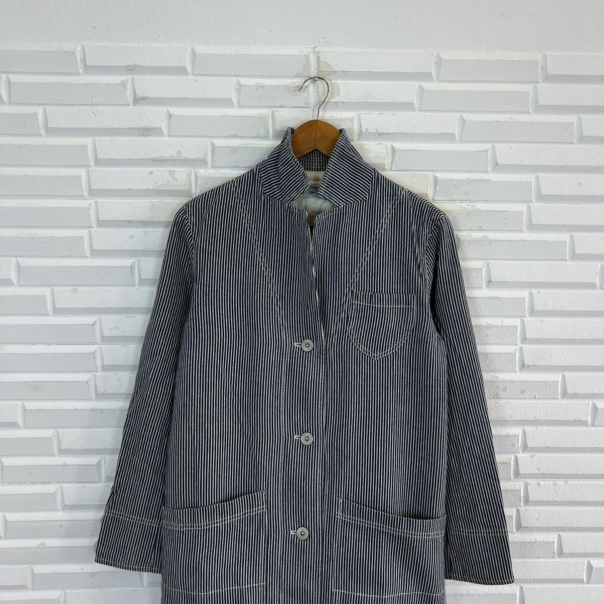 Japanese Brand VINTAGE STRIPED HIKORY CHORE JACKET Size US M / EU 48-50 / 2 - 3 Thumbnail