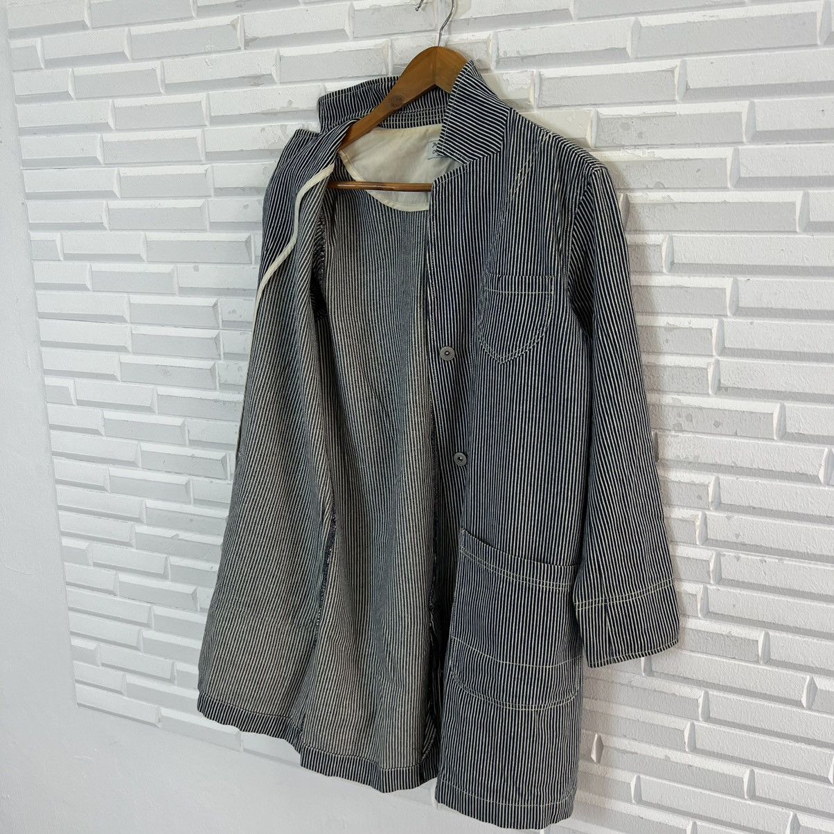 Japanese Brand VINTAGE STRIPED HIKORY CHORE JACKET Size US M / EU 48-50 / 2 - 11 Thumbnail