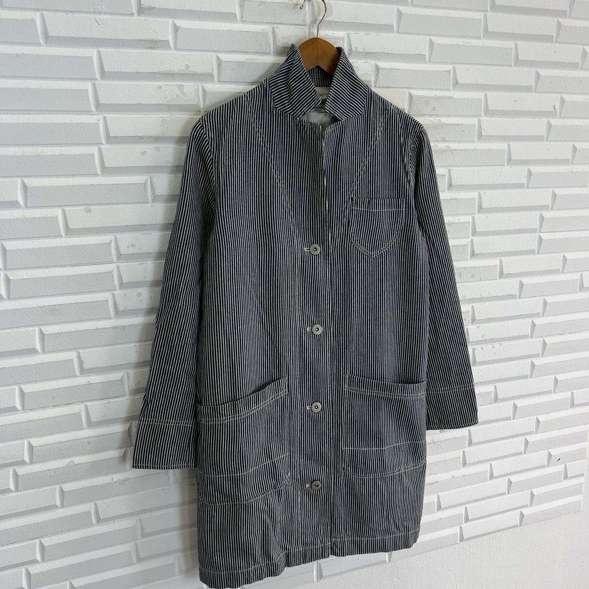 Japanese Brand VINTAGE STRIPED HIKORY CHORE JACKET Size US M / EU 48-50 / 2 - 5 Thumbnail