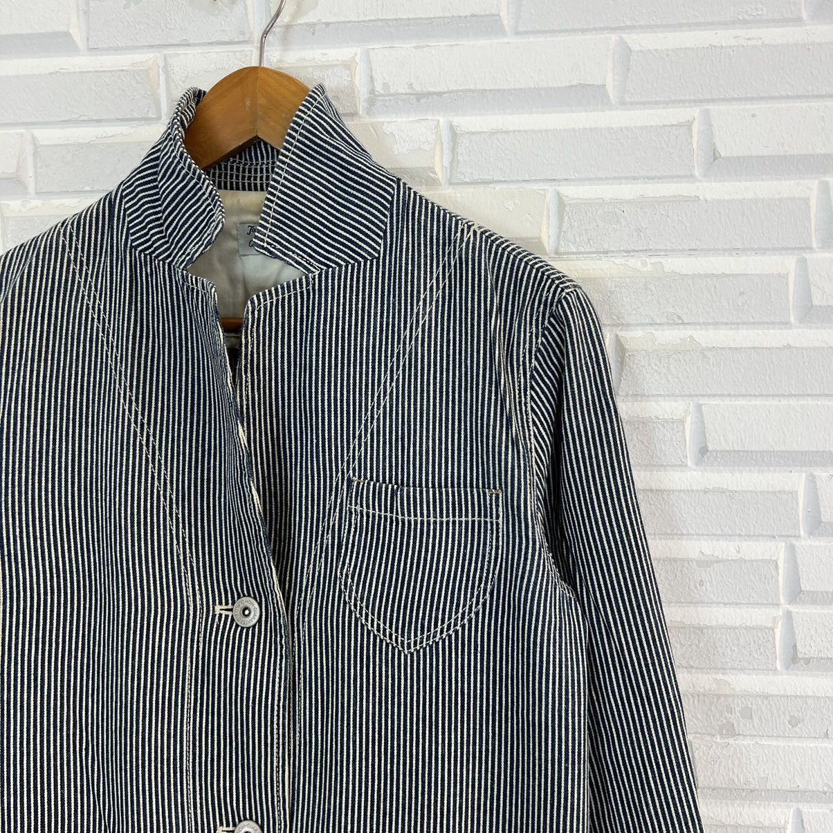Japanese Brand VINTAGE STRIPED HIKORY CHORE JACKET Size US M / EU 48-50 / 2 - 6 Thumbnail
