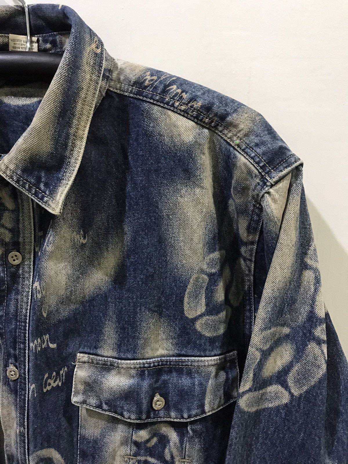 Designer × Marithe + Francois Girbaud MARITHE FRANCOIS GIRBAUD Full Stamp Boot Poem Denim Jacket Size US XL / EU 56 / 4 - 3 Thumbnail