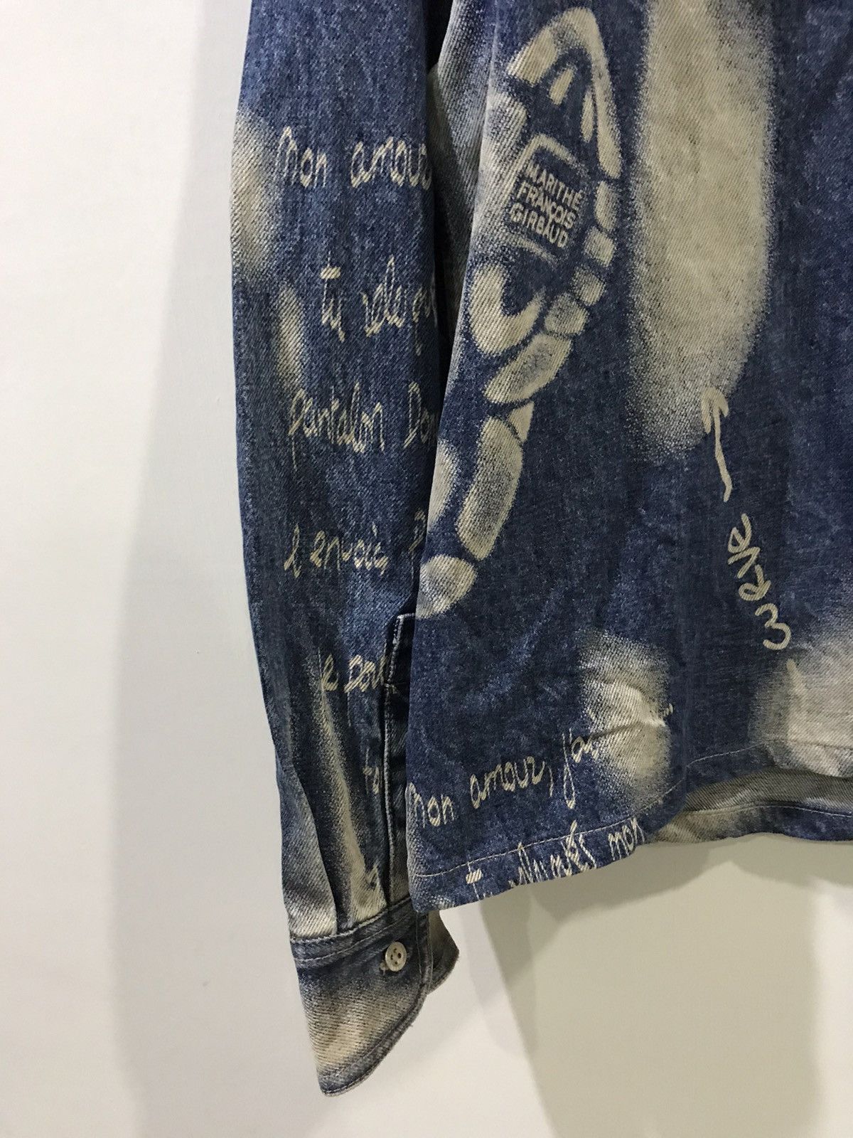 Designer × Marithe + Francois Girbaud MARITHE FRANCOIS GIRBAUD Full Stamp Boot Poem Denim Jacket Size US XL / EU 56 / 4 - 18 Thumbnail
