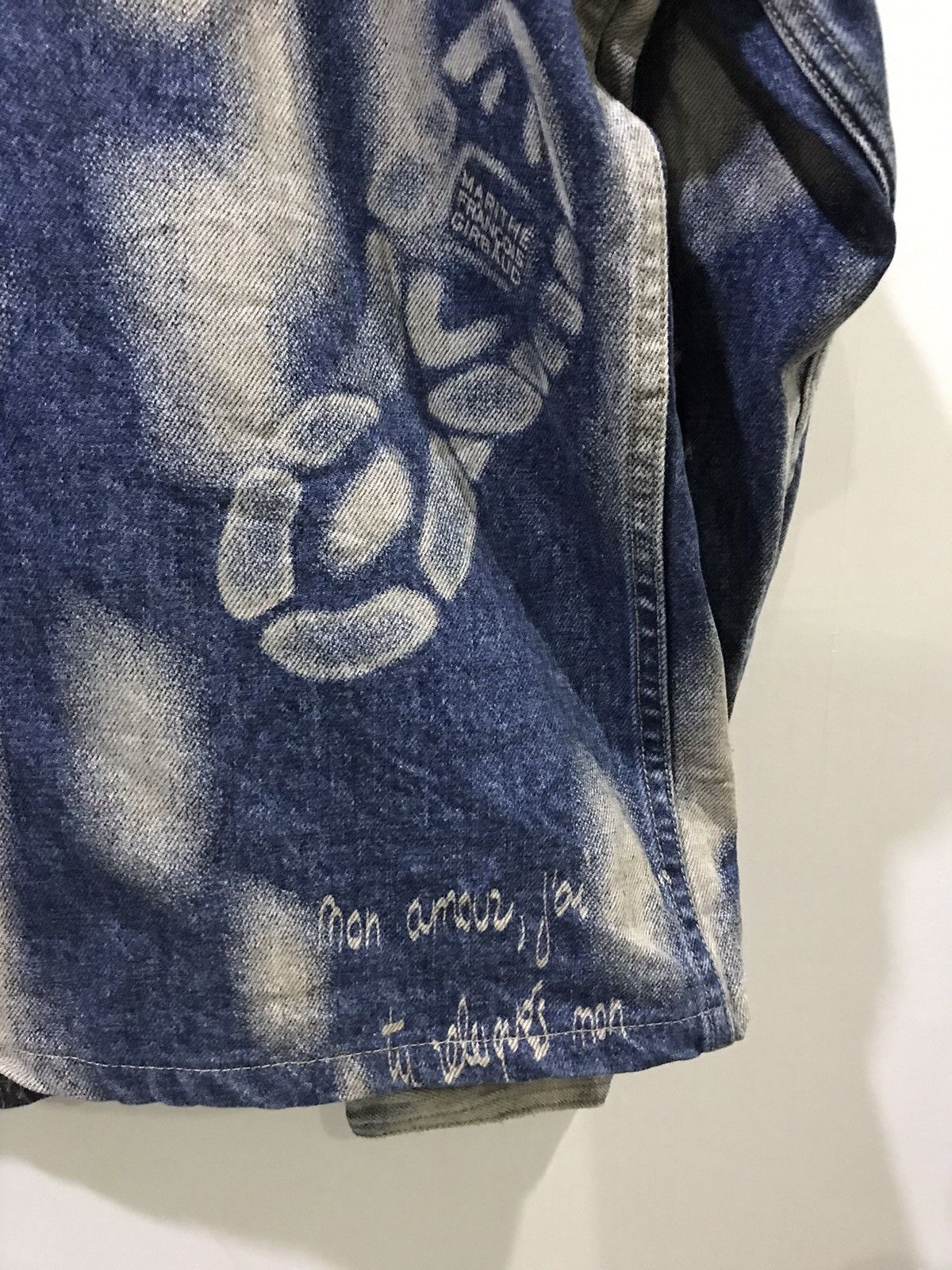 Designer × Marithe + Francois Girbaud MARITHE FRANCOIS GIRBAUD Full Stamp Boot Poem Denim Jacket Size US XL / EU 56 / 4 - 17 Thumbnail