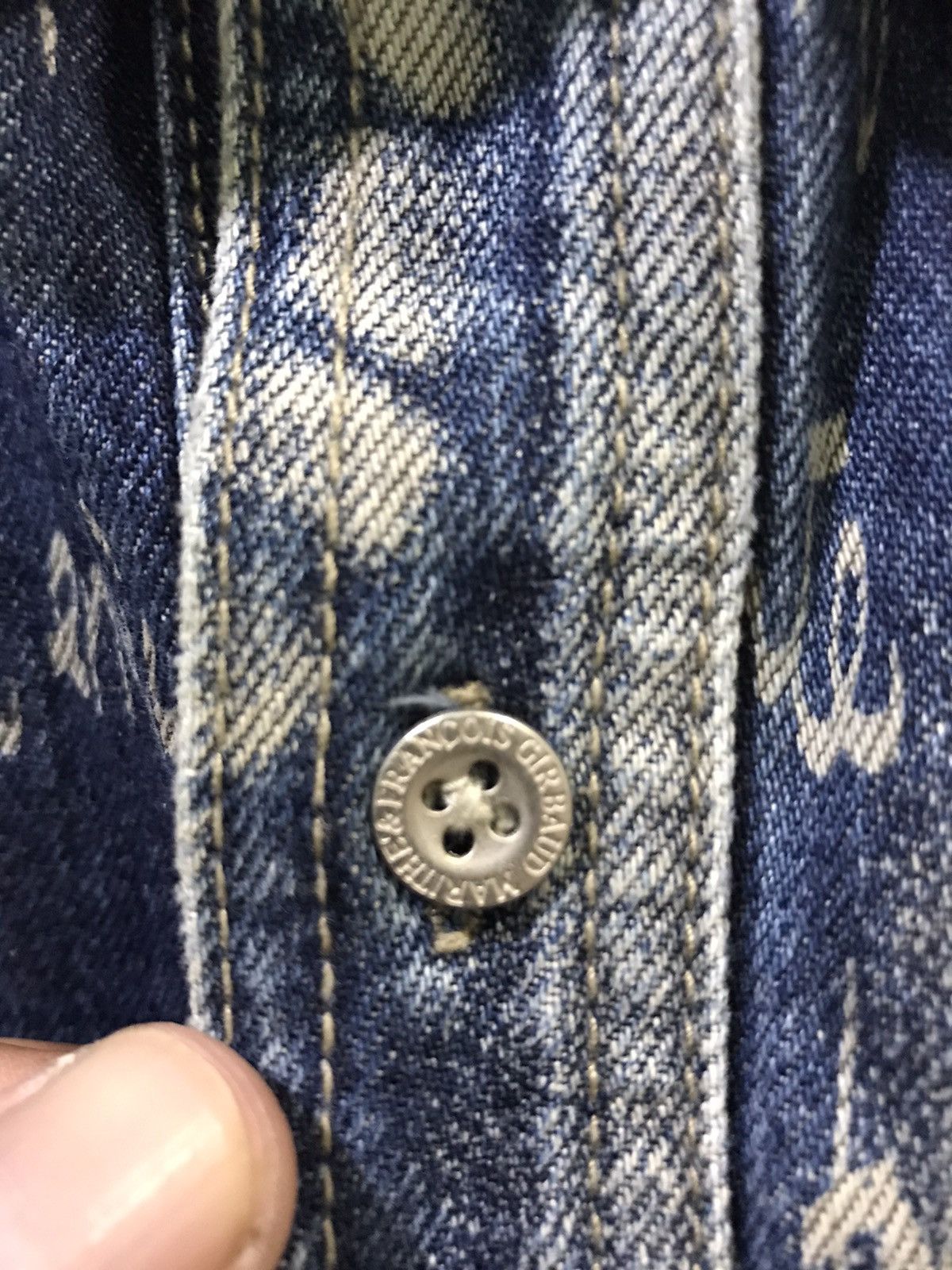Designer × Marithe + Francois Girbaud MARITHE FRANCOIS GIRBAUD Full Stamp Boot Poem Denim Jacket Size US XL / EU 56 / 4 - 10 Thumbnail