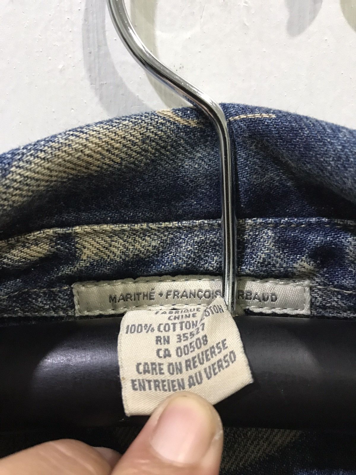 Designer × Marithe + Francois Girbaud MARITHE FRANCOIS GIRBAUD Full Stamp Boot Poem Denim Jacket Size US XL / EU 56 / 4 - 9 Thumbnail