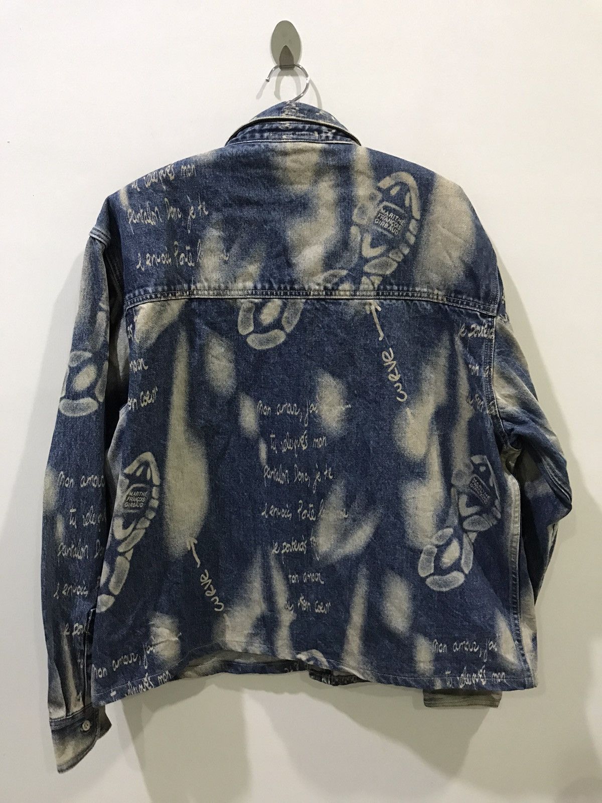 Designer × Marithe + Francois Girbaud MARITHE FRANCOIS GIRBAUD Full Stamp Boot Poem Denim Jacket Size US XL / EU 56 / 4 - 13 Thumbnail